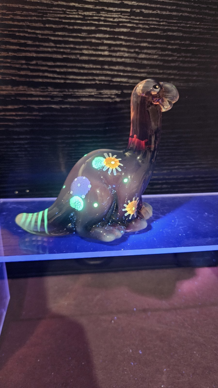 Fenton Special Order QVC Plum Opalescent Dinosaur Dino Dots Spots UV Reactive