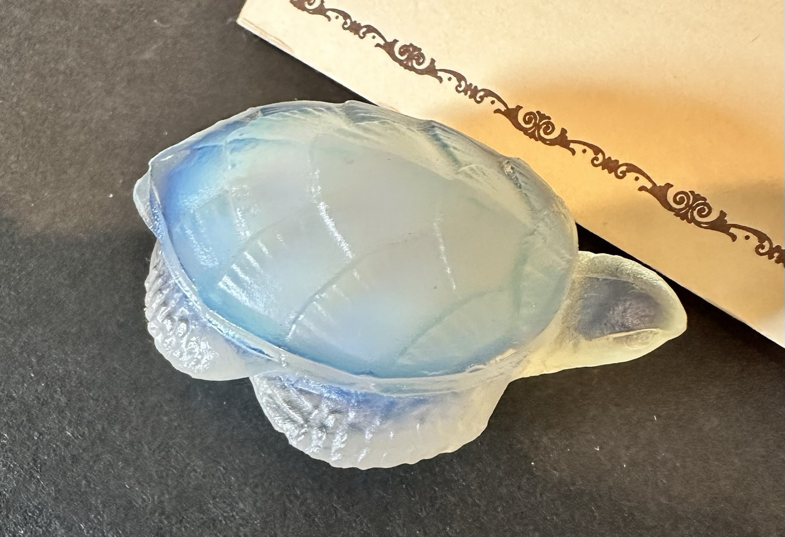 Sabino Opalescent Sea Turtle Figurine signed vintage