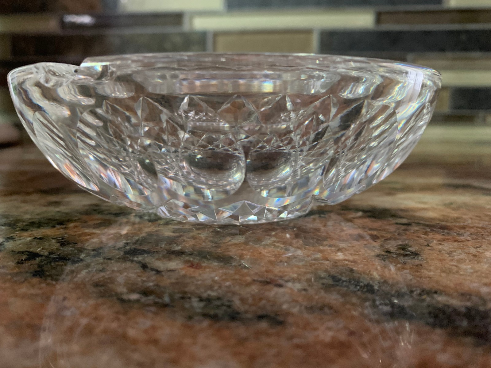 Vintage SIGHNED Waterford Crystal Cigarette Cigar Ashtray Made In Ireland