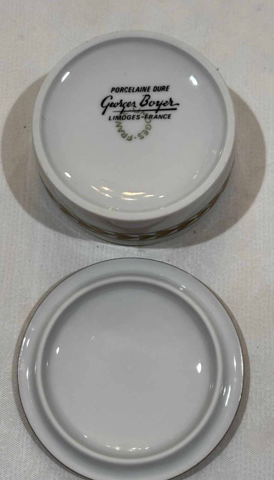Georges Boyer Limoges Porcelain Round Decorative Box Floral Pattern