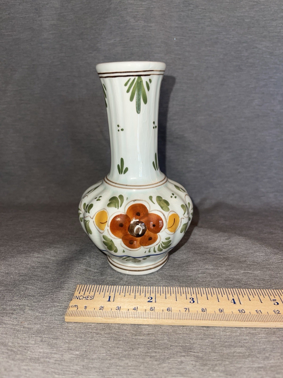 Vintage Hand Painted DP Delft small 6.5″ Bud Vase 252B