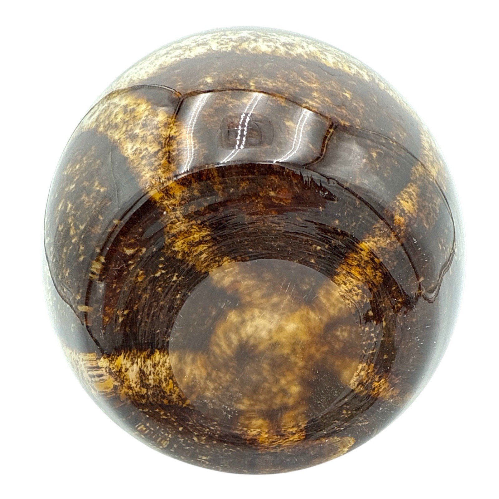 Vintage Brown Art Glass Vase – 15” Handblown Tortoise Shell Pattern Mid-Century