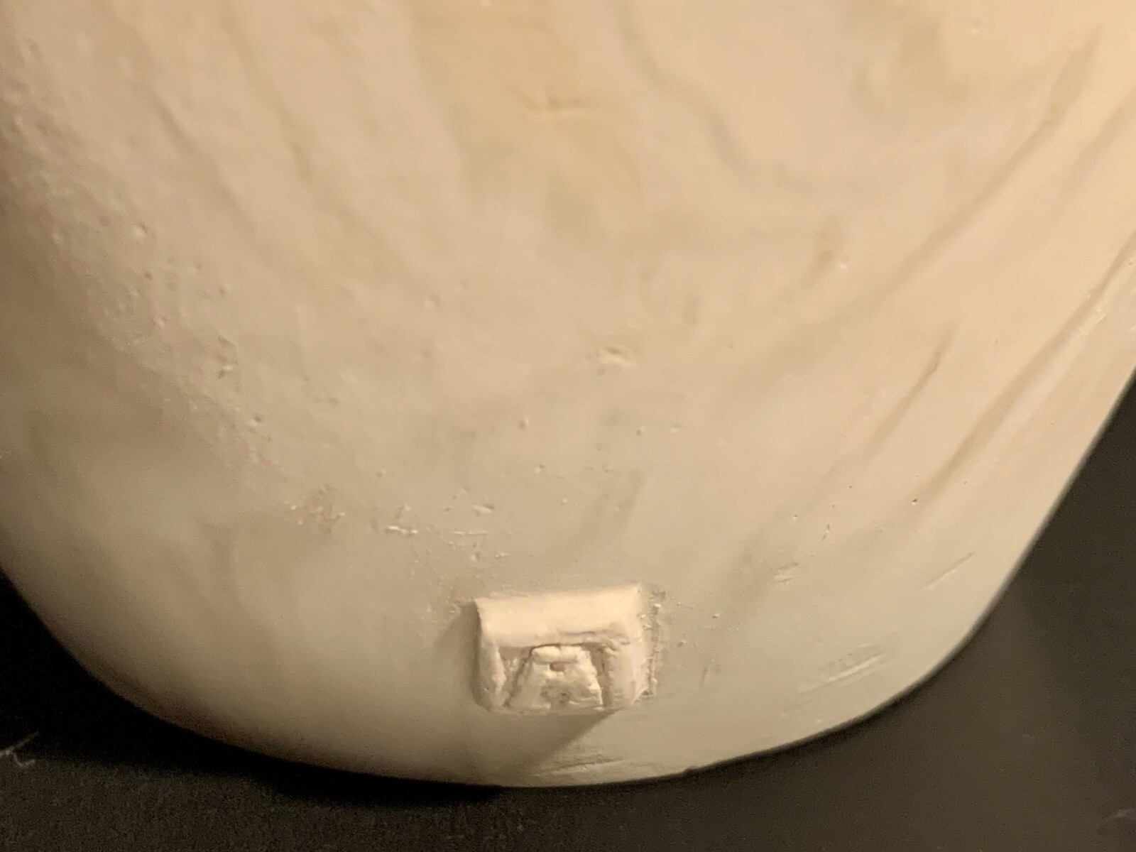 Sandstone or Stone Egg Sculpture Paperweight Marked A