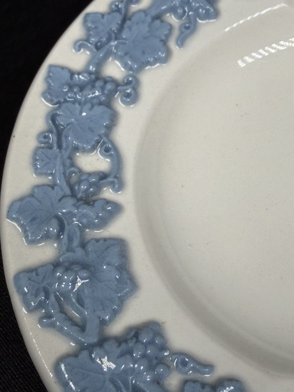 Wedgwood Queensware Lavender Blue on White Cream Cigar Ashtray Made in England