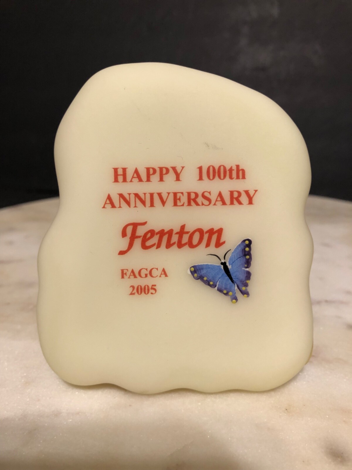 Fenton Butterfly 100th AnniversaryFAGCA 2005 Burmese Uranium Dealer Display Sign