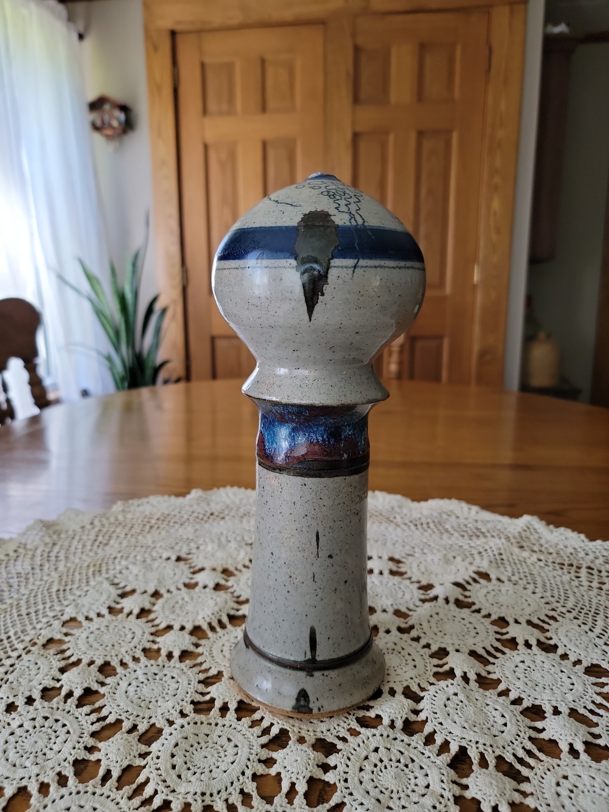 Vintage Ronald “Pete” Lafferty Edinboro Stoneware Pottery Tall Vase 11.25″t×4.5″