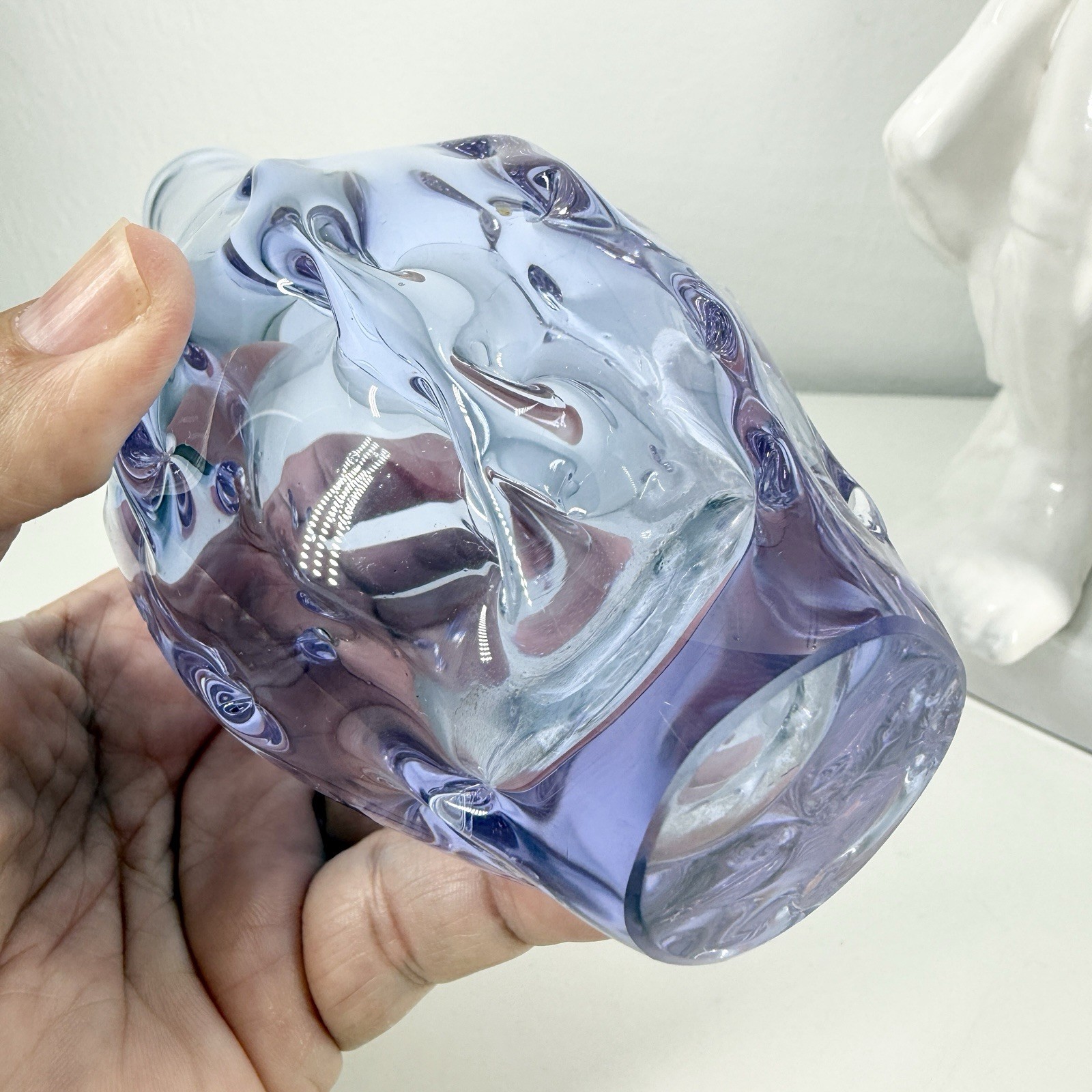 ZELEZNY BROD Sklo Alexandrite NEODYNIUM GLASS VASE Miroslav Klinger 60s-70s 7in