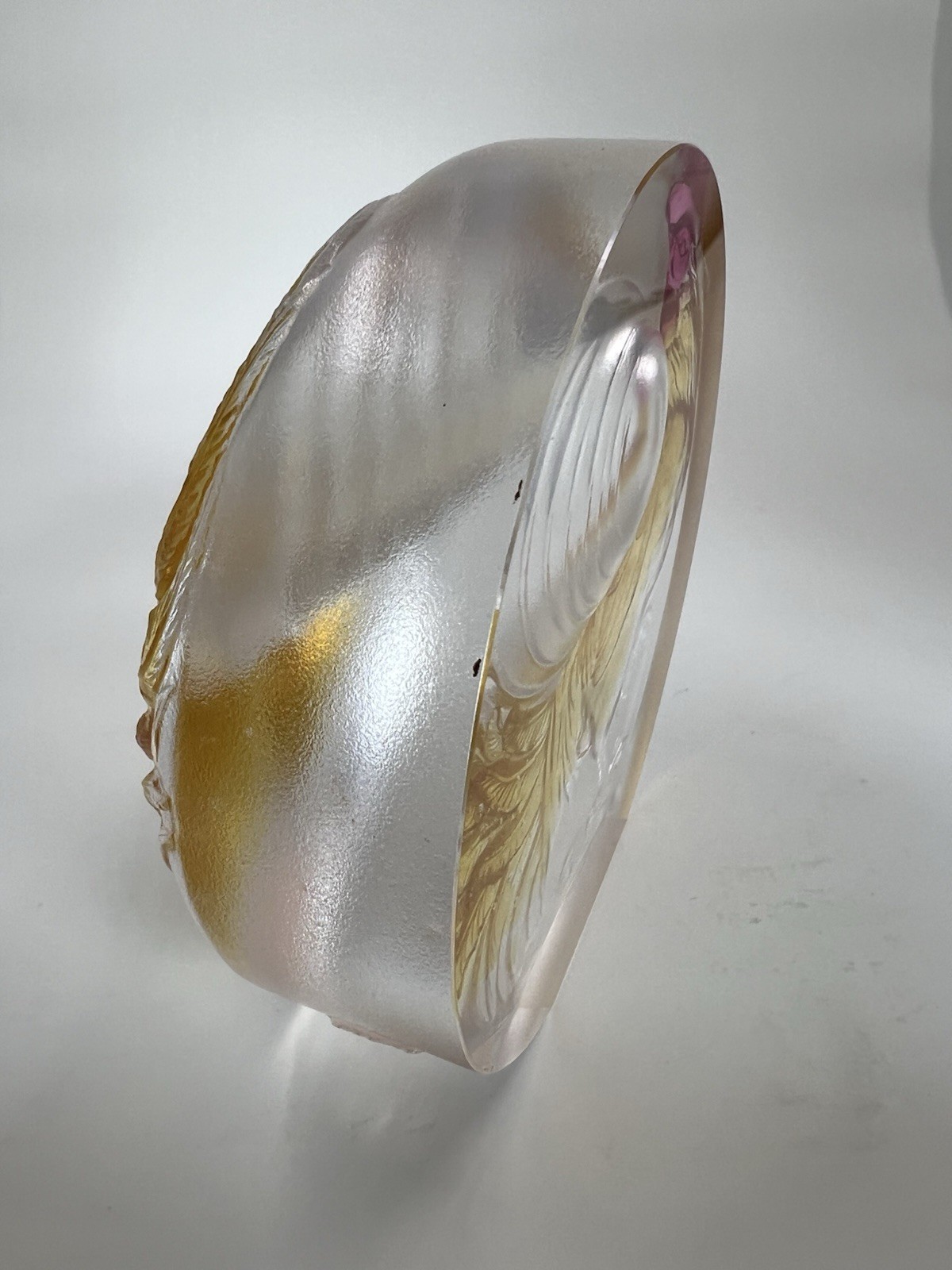 LIULI Gongfang Sun Bird (Awakening) Crystal Rooster Figurine Paperweight-Signed