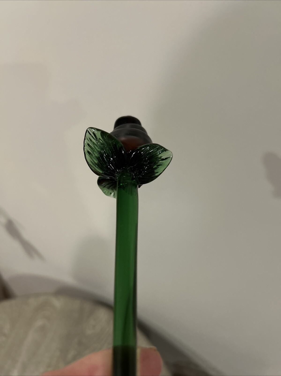 Glass Long Stem Rose Vintage