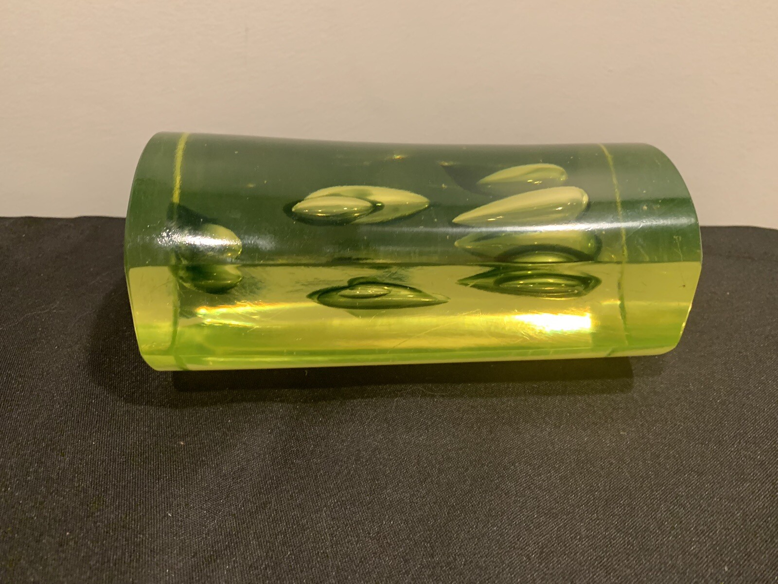 Uranium Glass Vaseline Glass Murano Fish Bowl Huge 6lb 1 Ounce
