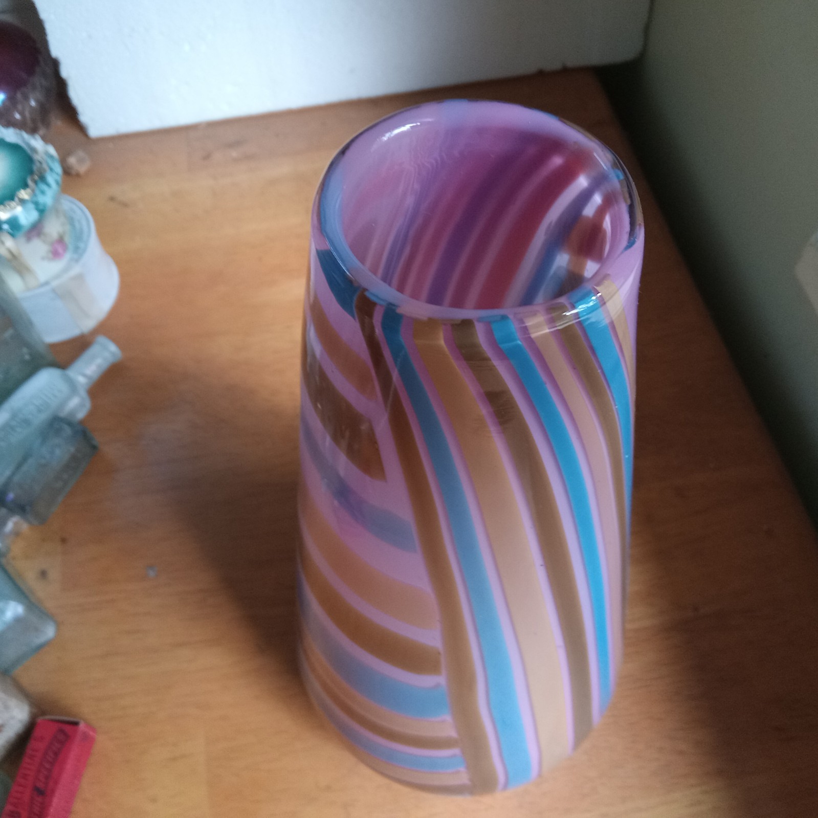 STERLING B.CRANDALL 2005 SIGNED ART GLASS VASE CRUCIBLE GLASS WORKS NEW YORK