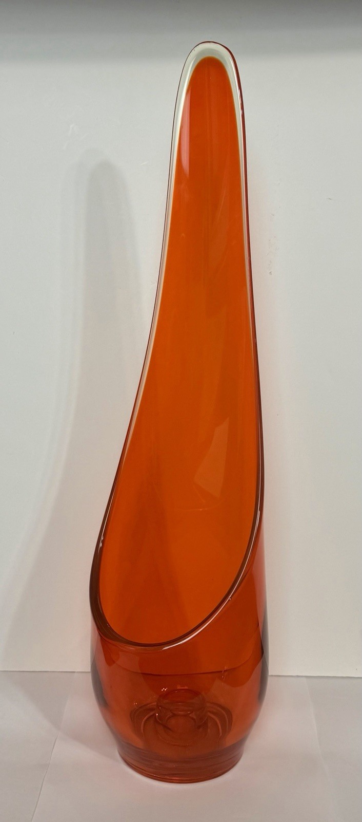 Viking Glass Persimmon Orange Taperglow Candle Holder Epic Series 16.5″ MCM