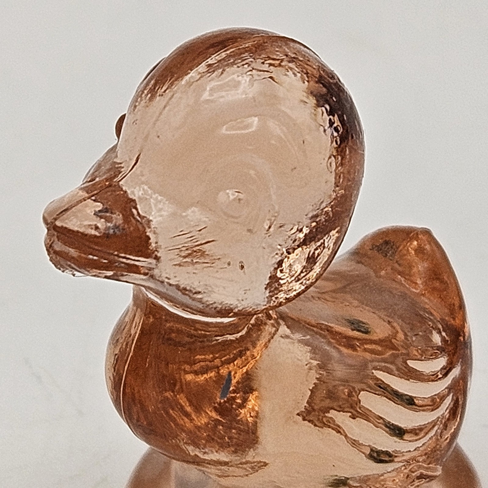 Boyds Glass ~ PAIR ~ Debbie Duck Ducklings ~ Light Rose