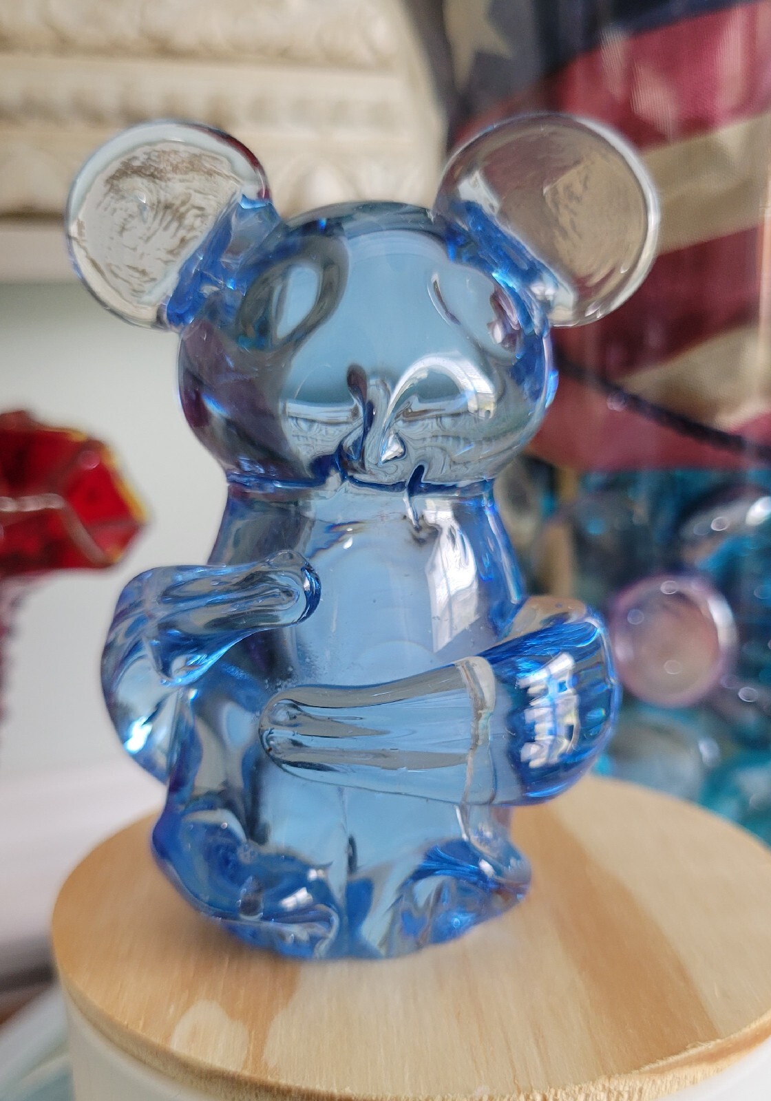 Blue Glass Koala Bear Figural Figurine US Commemorative Fine Art Gallery