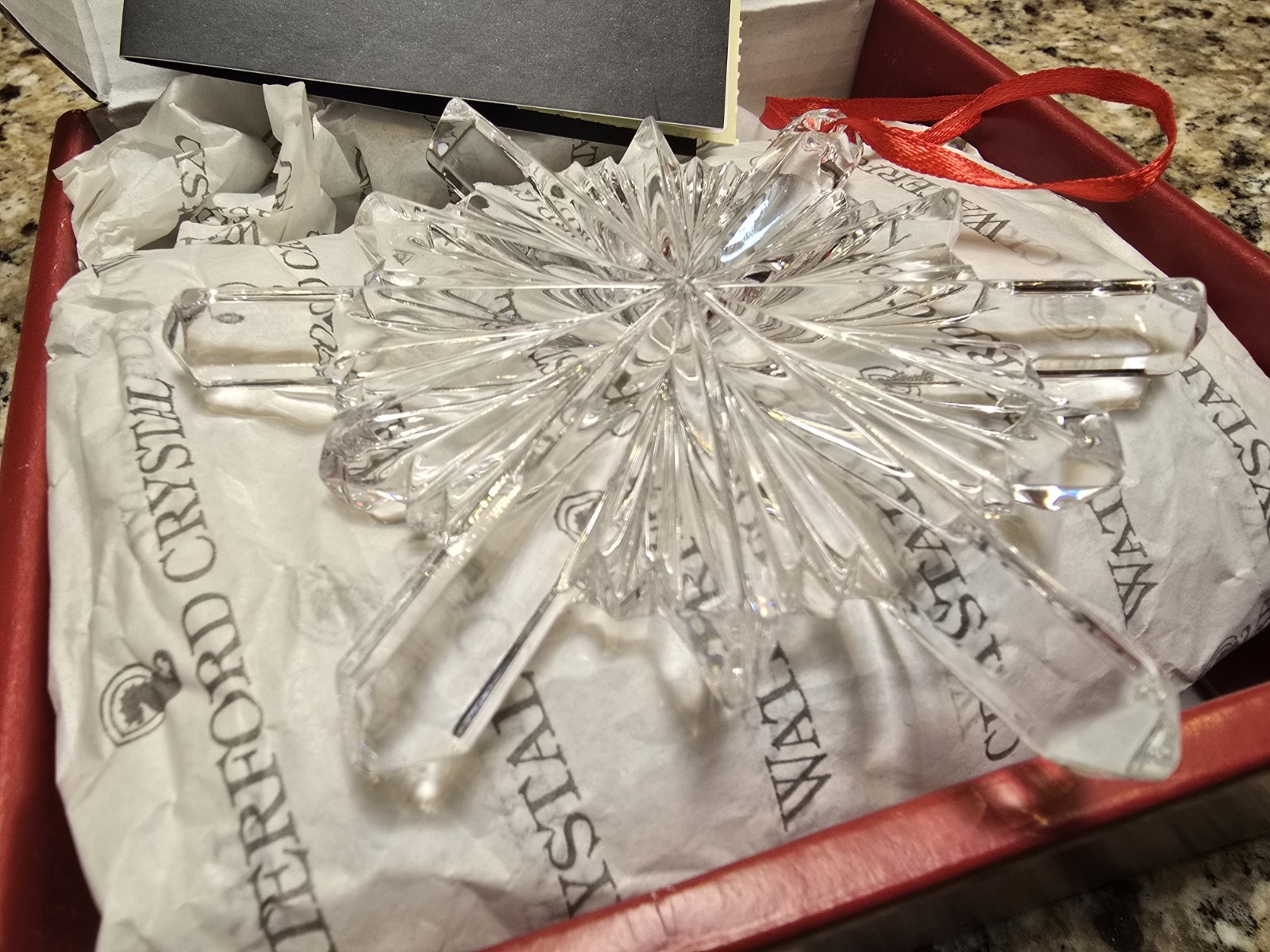 WATERFORD Snowstar Snow Star Crystal Christmas Ornament 1052540 MINT CONDITION