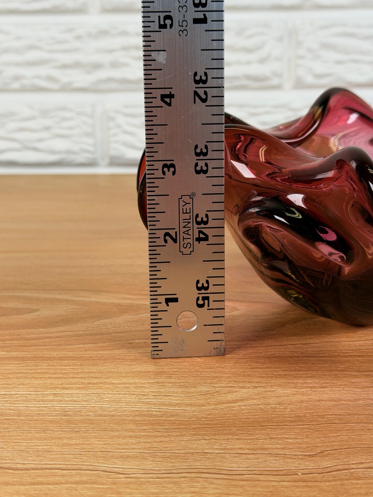 Vintage Murano Cranberry Manganese Art Glass Bowl Ashtray 7”