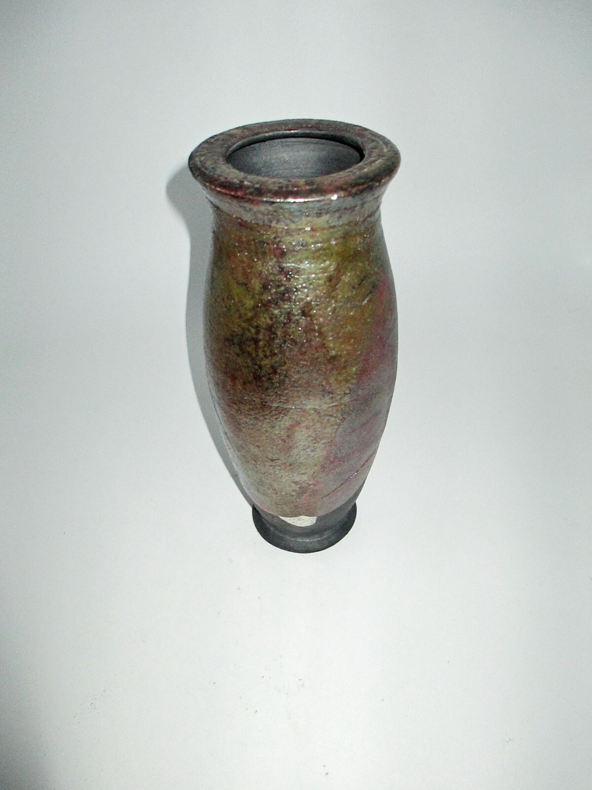 Raku Pottery Vase-Hand Painted, Artist Signed