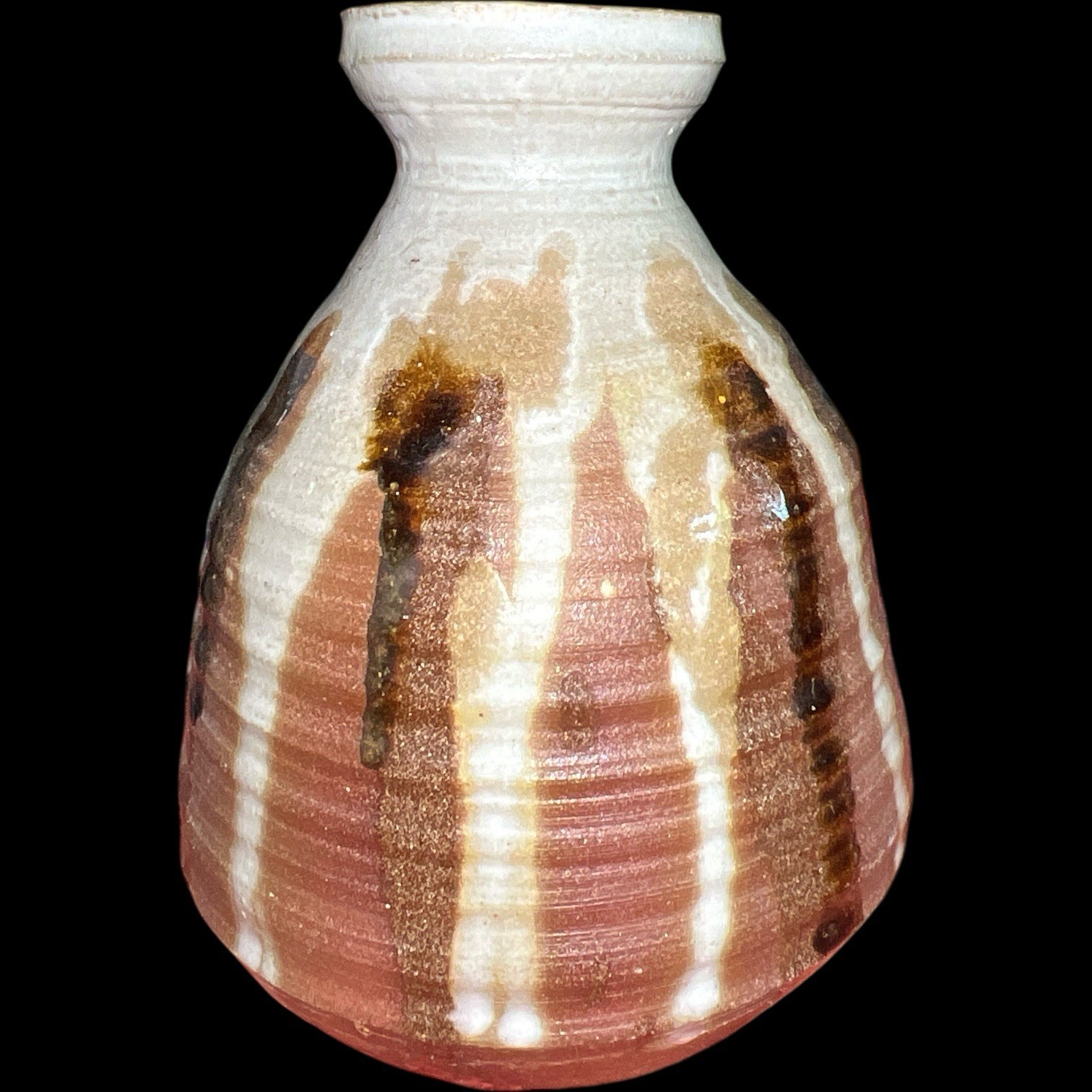 Vintage Signed Dated 1974 Studio Pottery Hand Thrown Drip Glaze Excellent