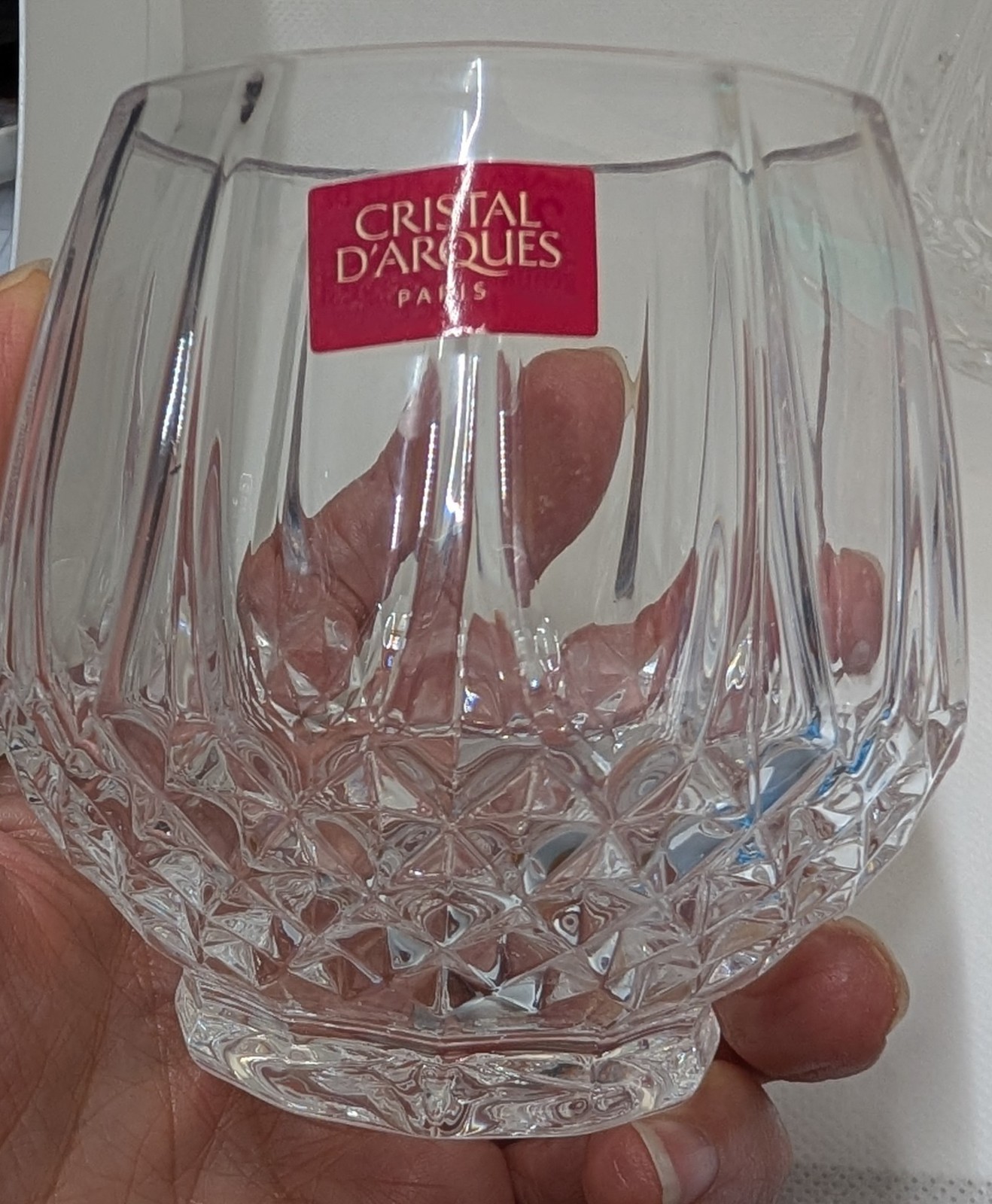 Pair Of Cristal d’Arques Longchamp Clear Lead Crystal Votive Candle Holder