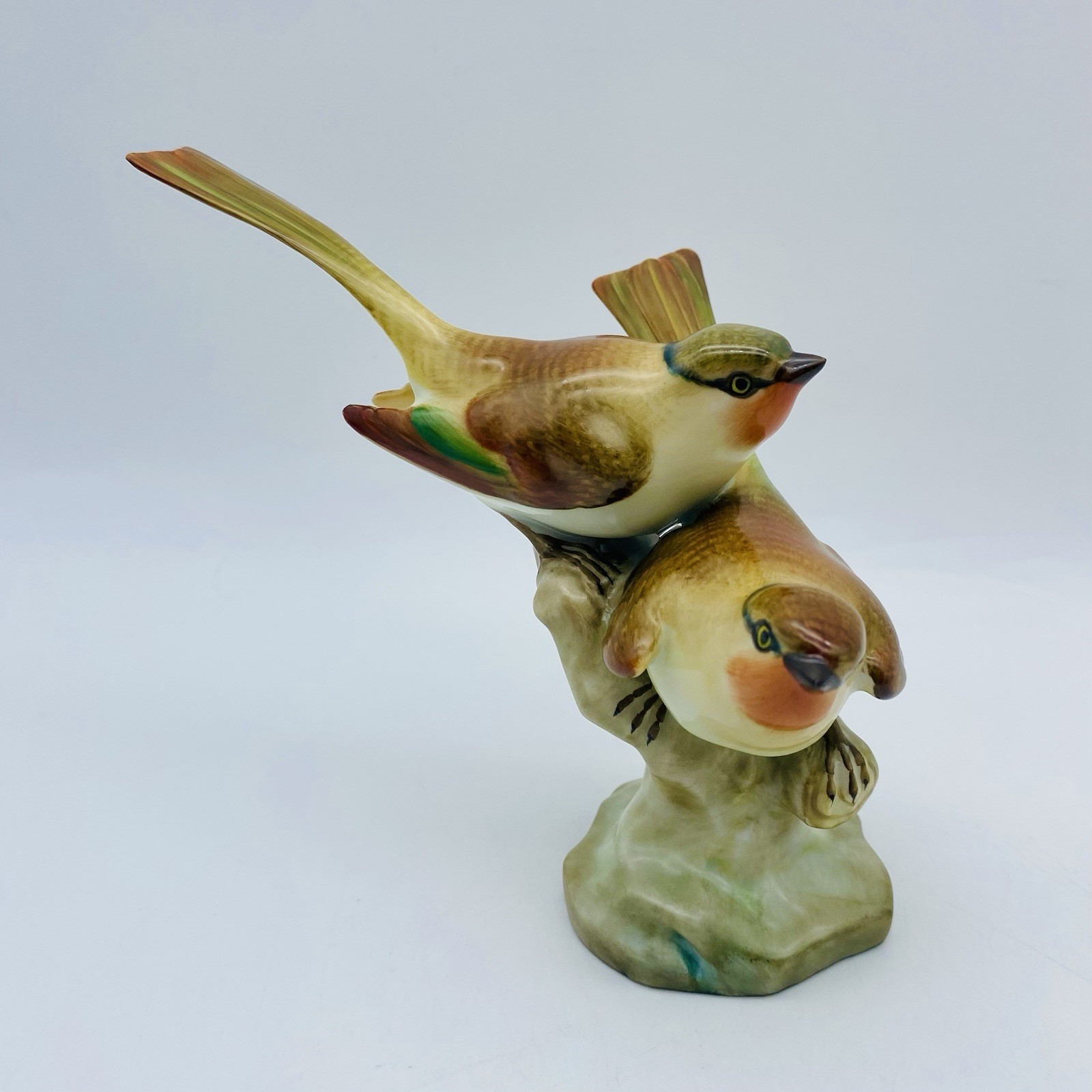 Herend Rothschild Bird Figurine Mates on Branch Hand Painted 1839 5163 Hungary