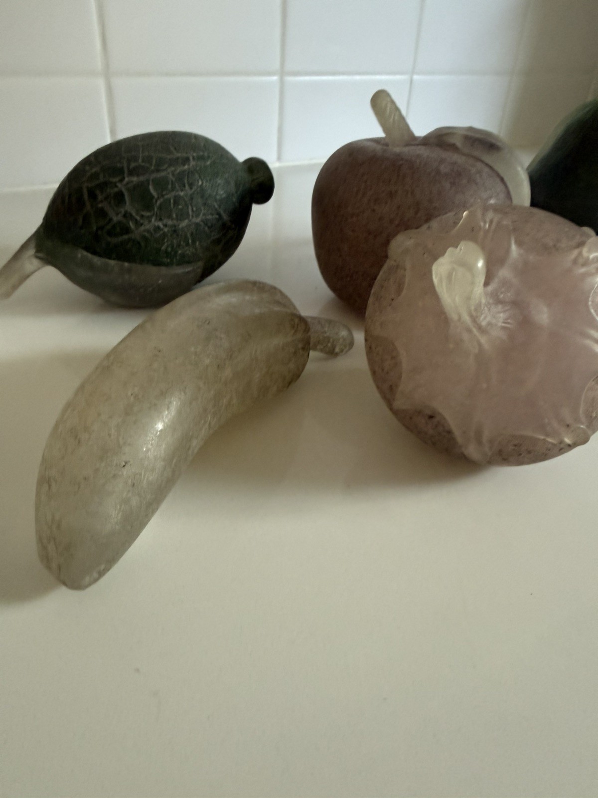 Murano Scavo Glass Fruit Collection Italy Vtg