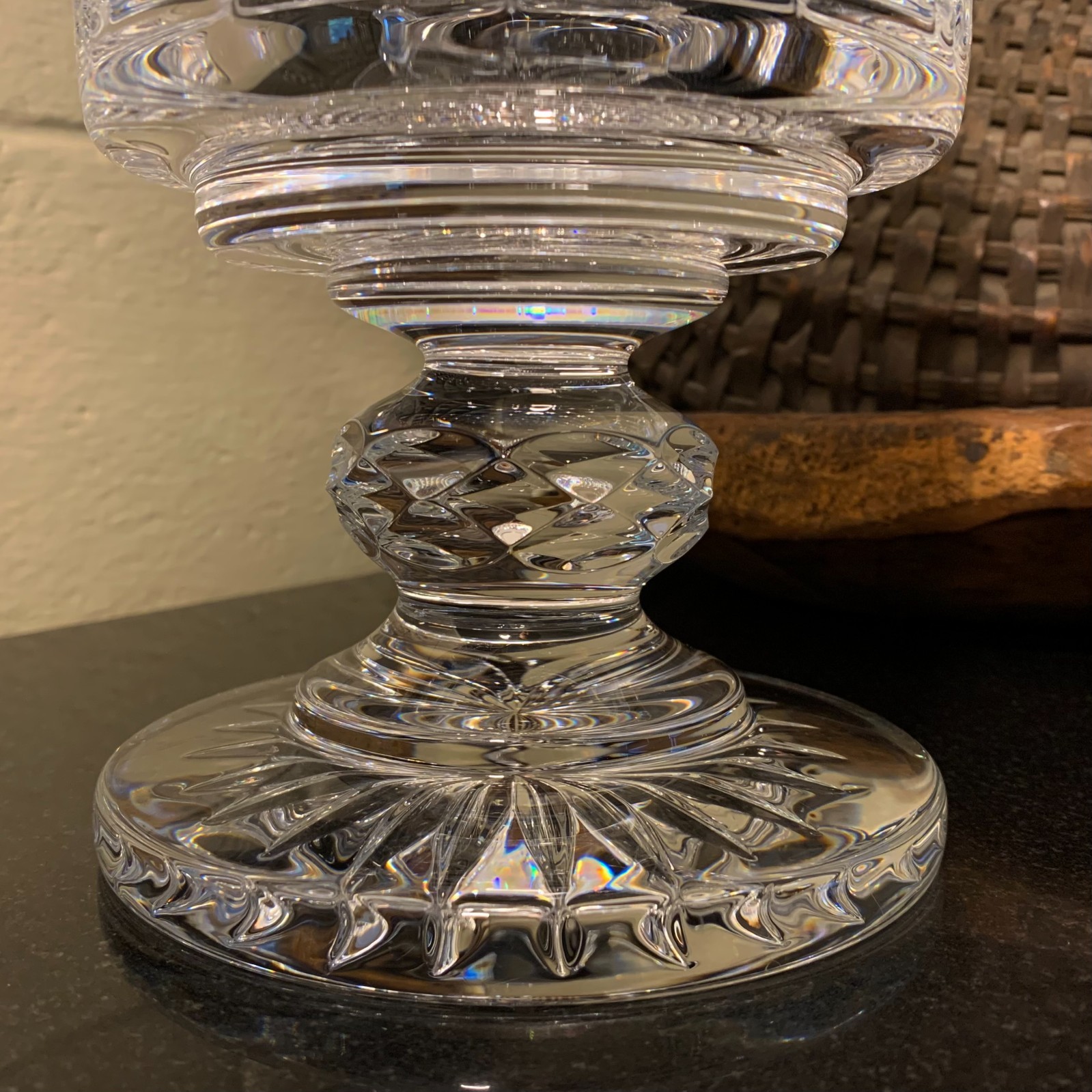 RARE House of Waterford Crystal 14 1/2″ Lidded Urn or Jar Ireland – Excellent