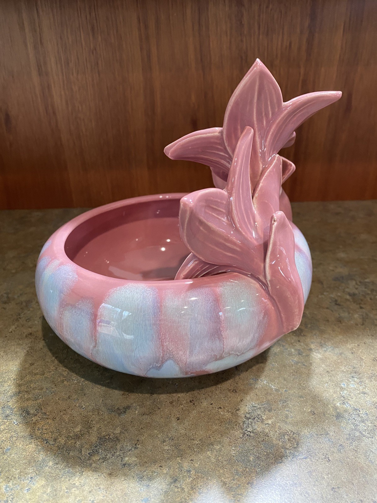 Vintage Royal Haeger by Royal Hickman, Mauve Agate Lily Planter Bowl