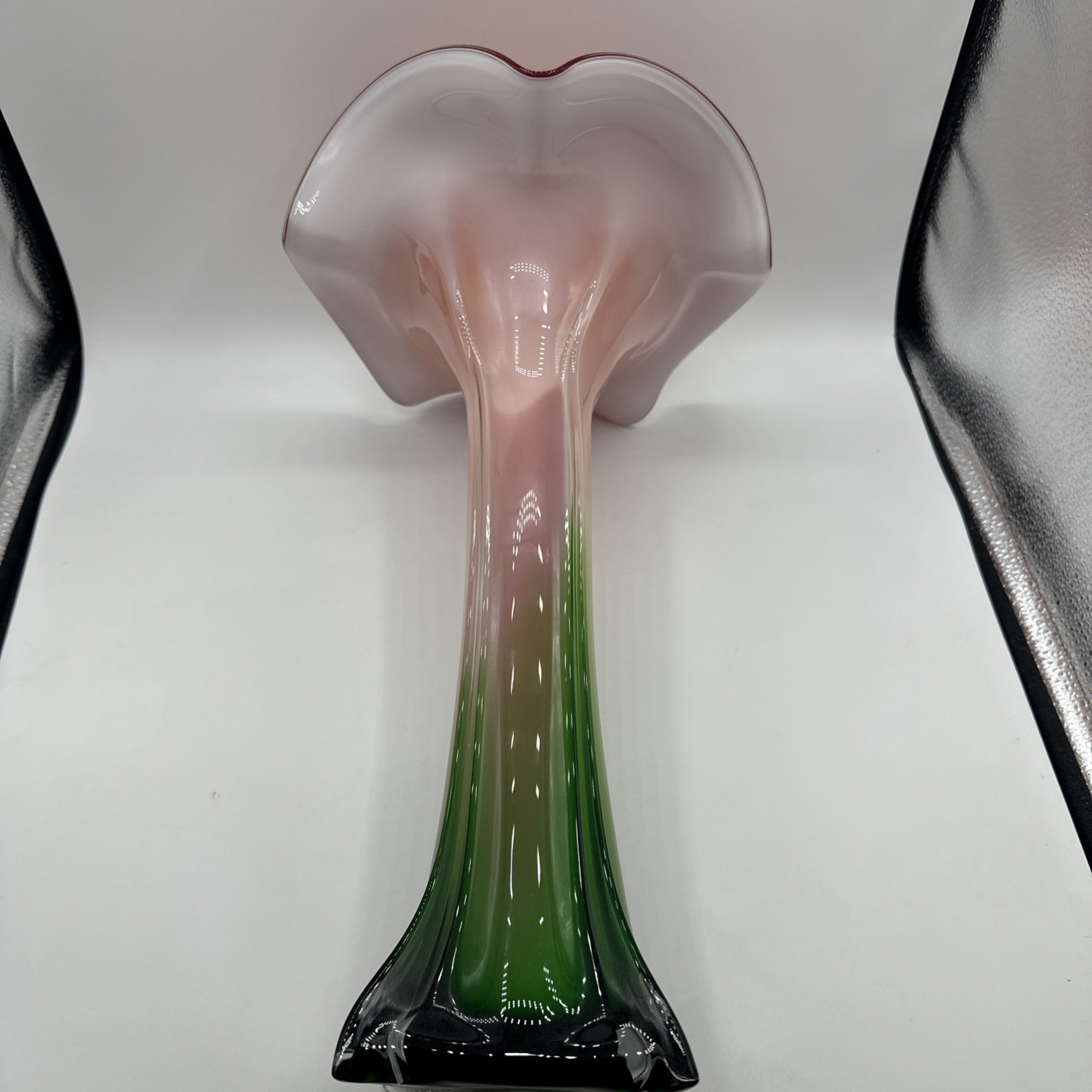 Spectacular Flower Art Glass Lily Vase. 15” tall. See pics.