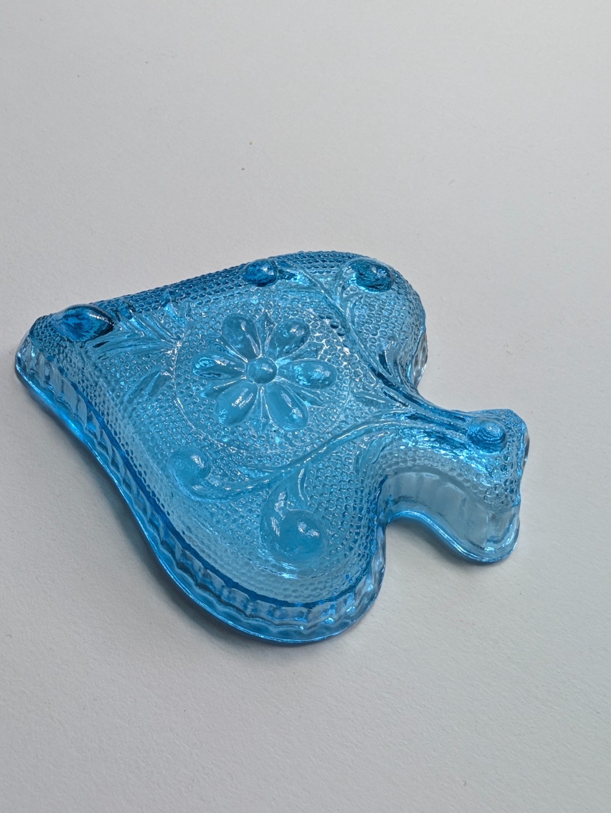 Vintage Indiana Glass Tiara COLBALT Horizon BLUE SPADE ASHTRAY Trinket Spade