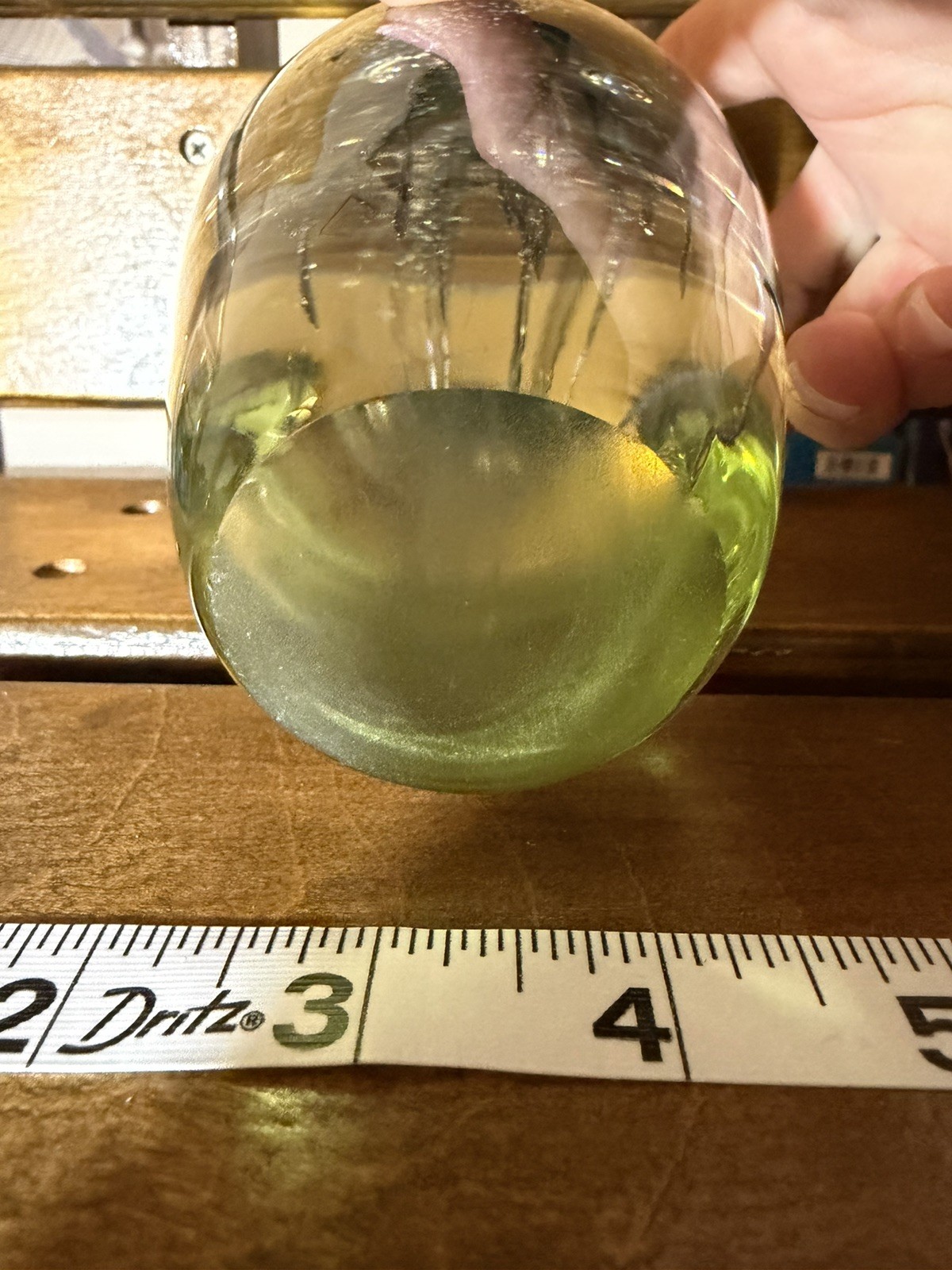 VINTAGE ART GLASS LARGE JELLYFISH & CONTROLLED BUBBLES PAPERWEIGHT. PO Black