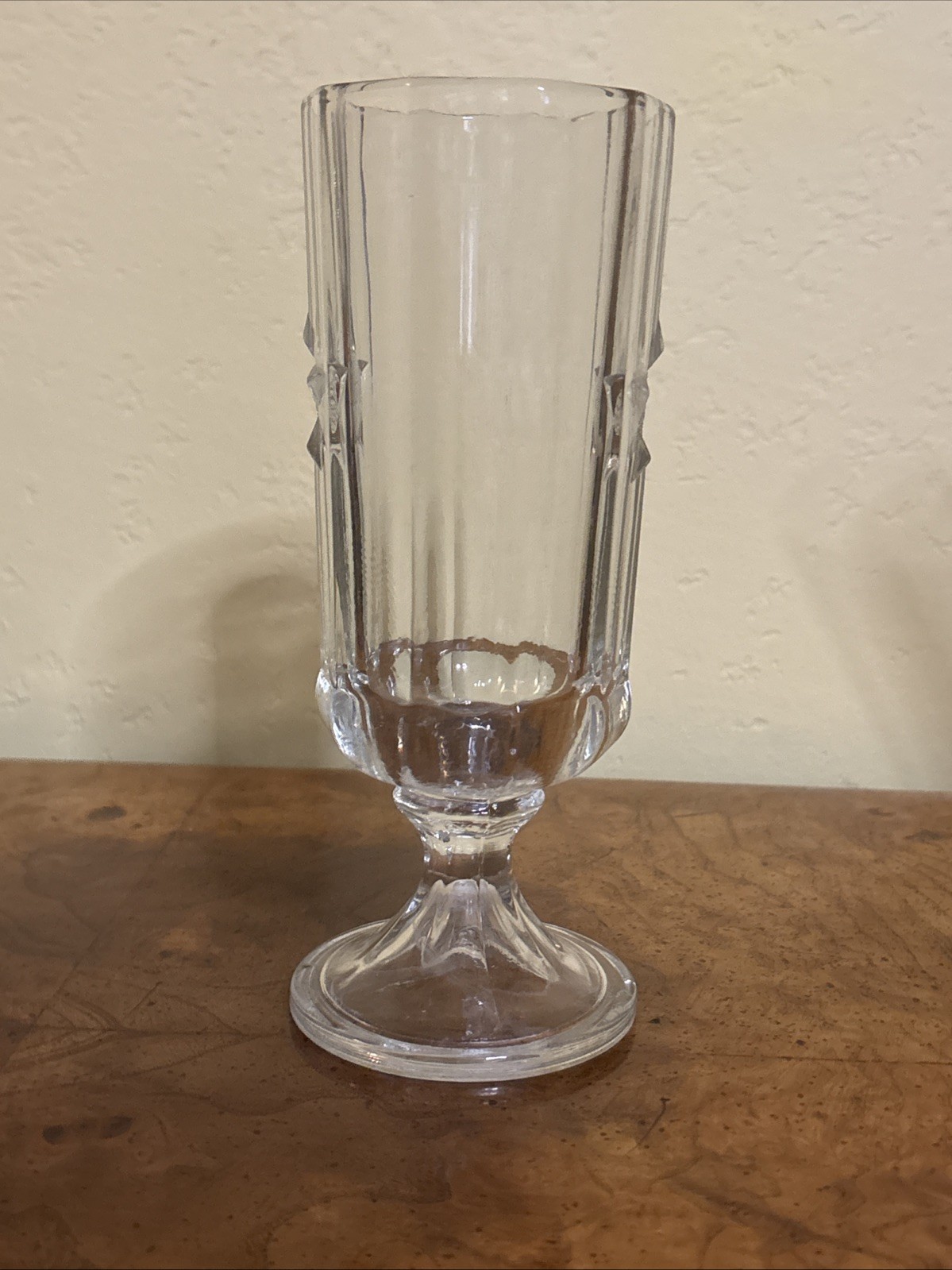 Vintage Bicentennial Glass Vase Pedestal Star 1776 1976 Americana Decor