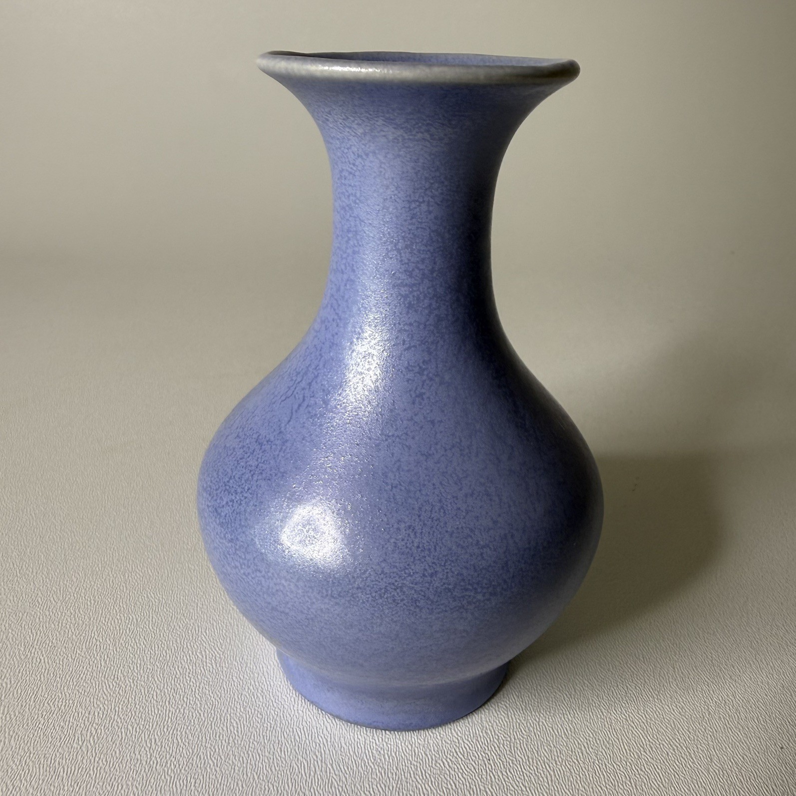 Vintage Catalina Pottery Blue Matte Glaze Vase USA Flared Rim Art Pottery