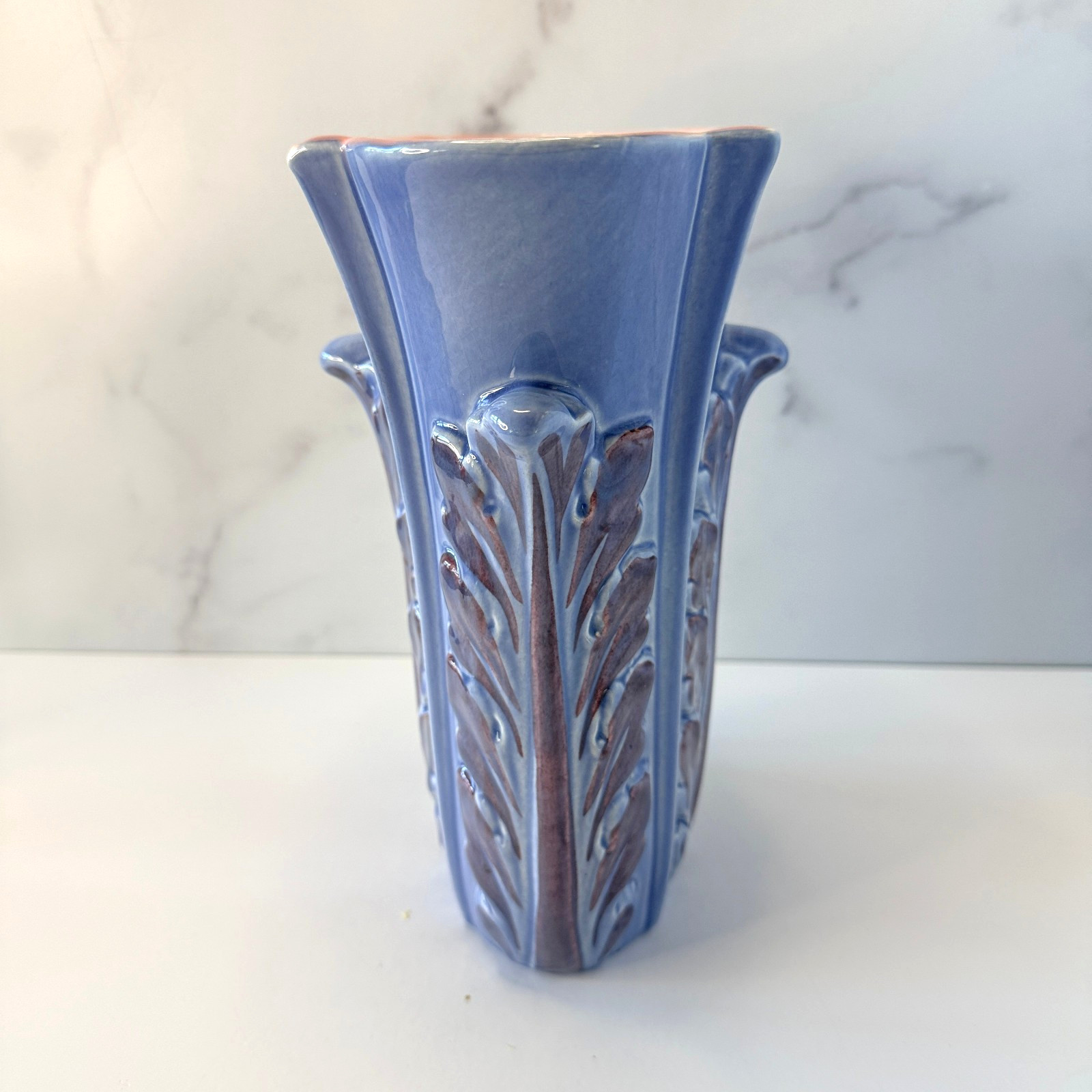💠 Vintage Red Wing Pottery 1160 Vase Mulberry Gray Art Deco MCM 9″ circa 1942