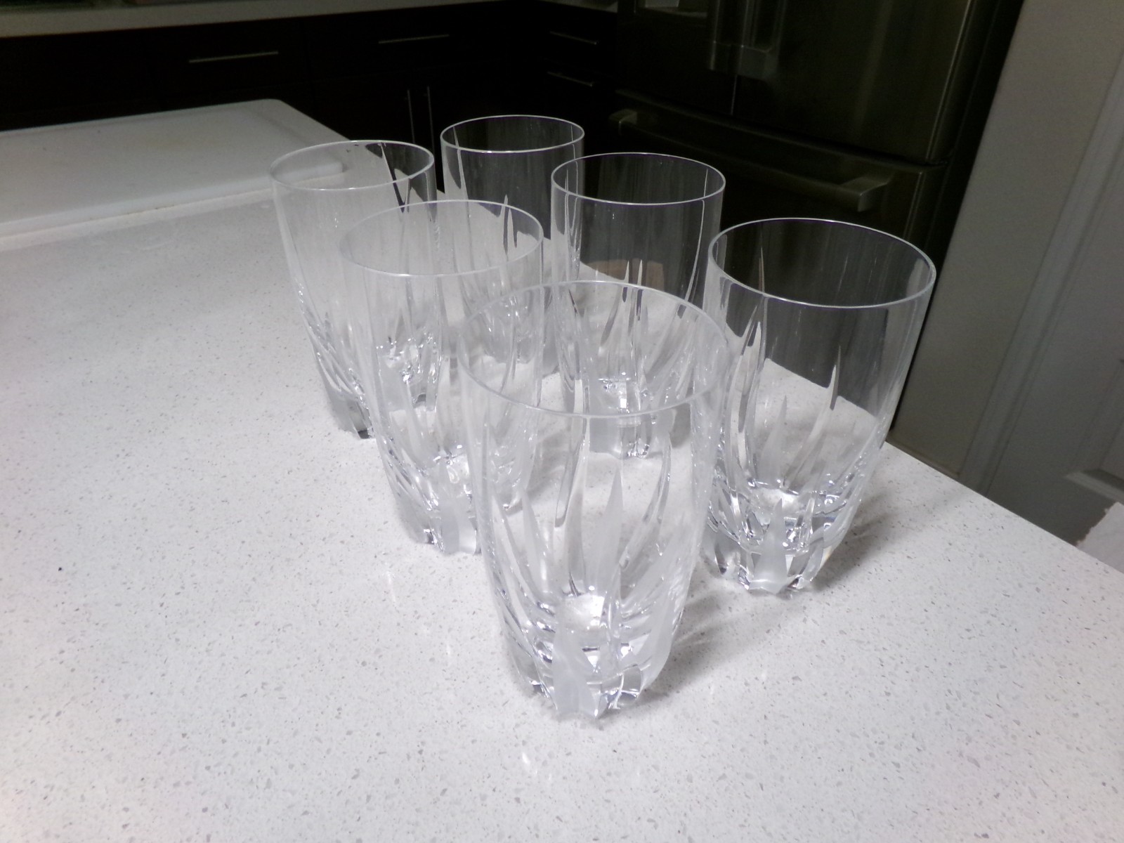 MIKASA FLAME D AMORE LOT OF 6 HIGHBALL GLASSES BARREL SHAPE