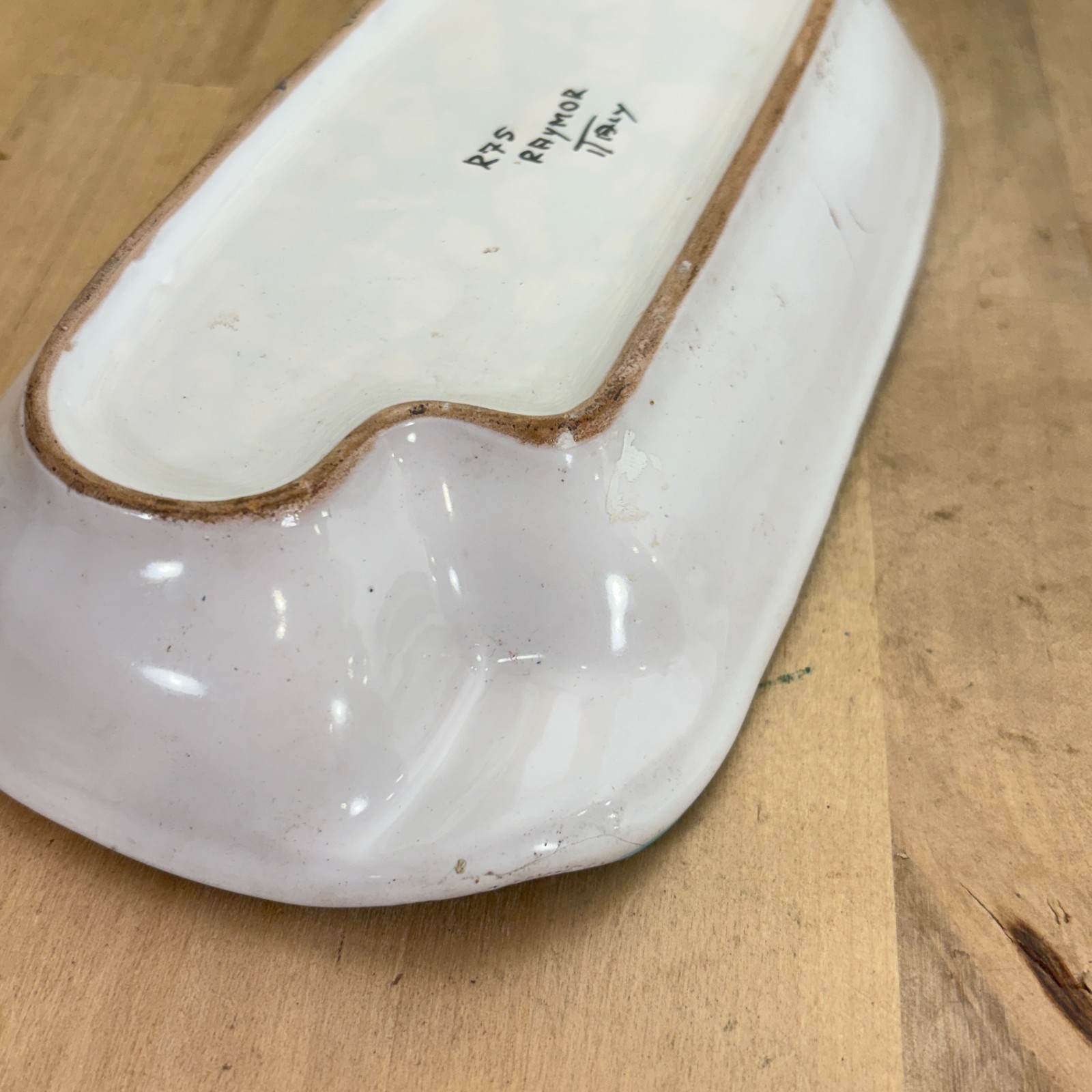 Vtg Raymor Pottery Mid Century Lava Glaze Cigar Ashtray Cubist Female Portrait