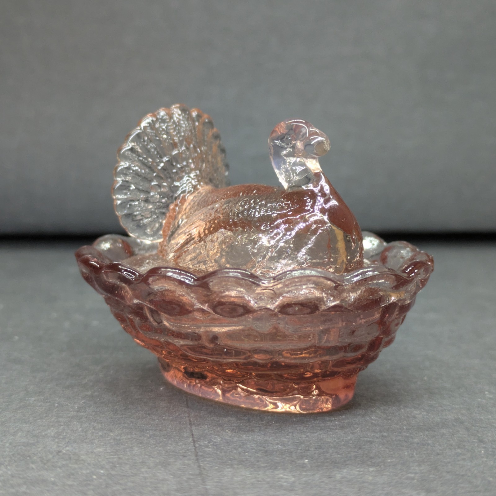 Boyd Crystal Art Glass Turkey Salt CRANBERRY