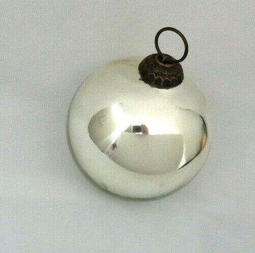 Silver Mercury Glass KUGEL Christmas Ball Ornament 3 3/4″