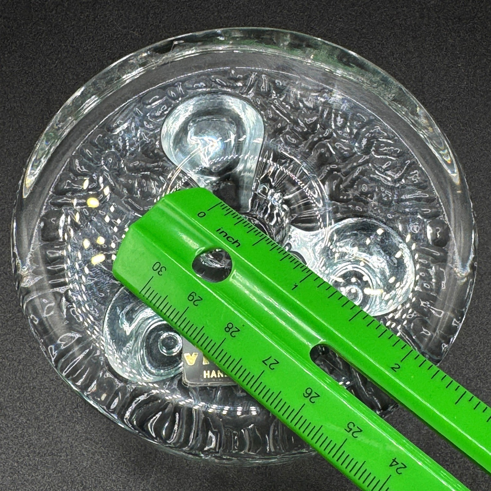 Viking Glass Vtg Handmade Clear Textured 3 Footed Tripod Taper Candle Holder MCM