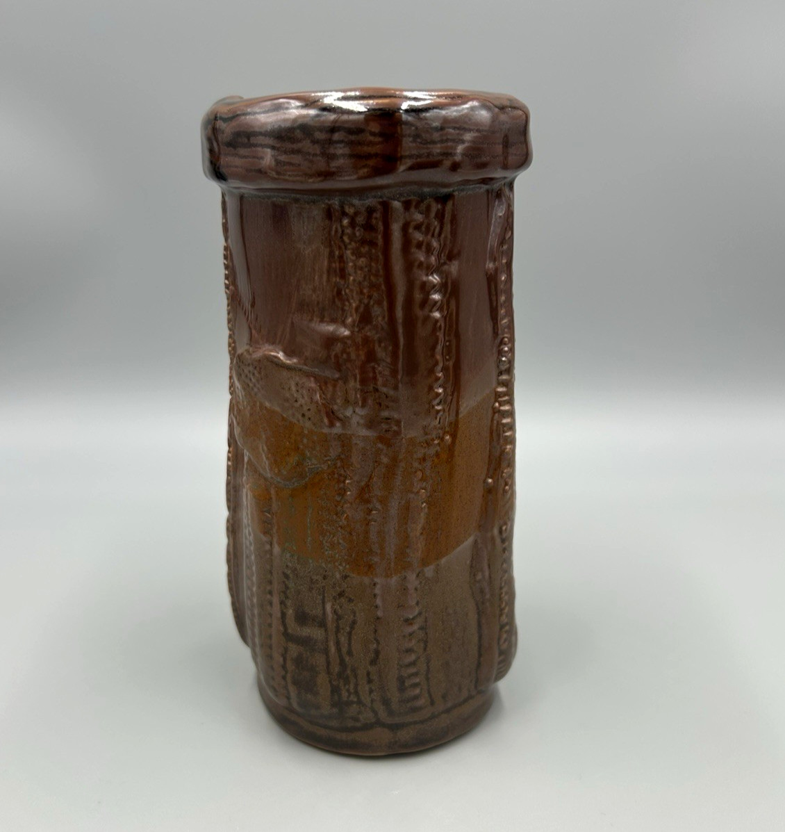 Iron Mountain Stoneware Studio Pottery Brown Vase Nancy Patterson Lamb