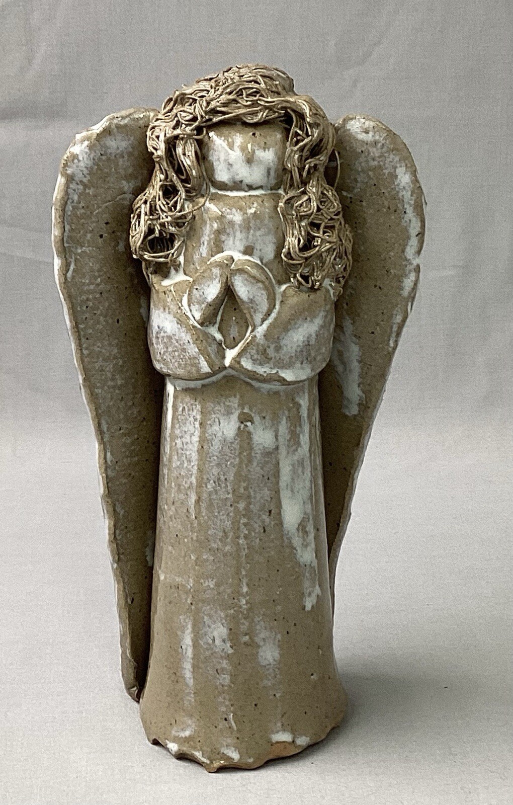 1996 Jane Brown Pottery Angel Spaghetti Hair 9.25 in Tall