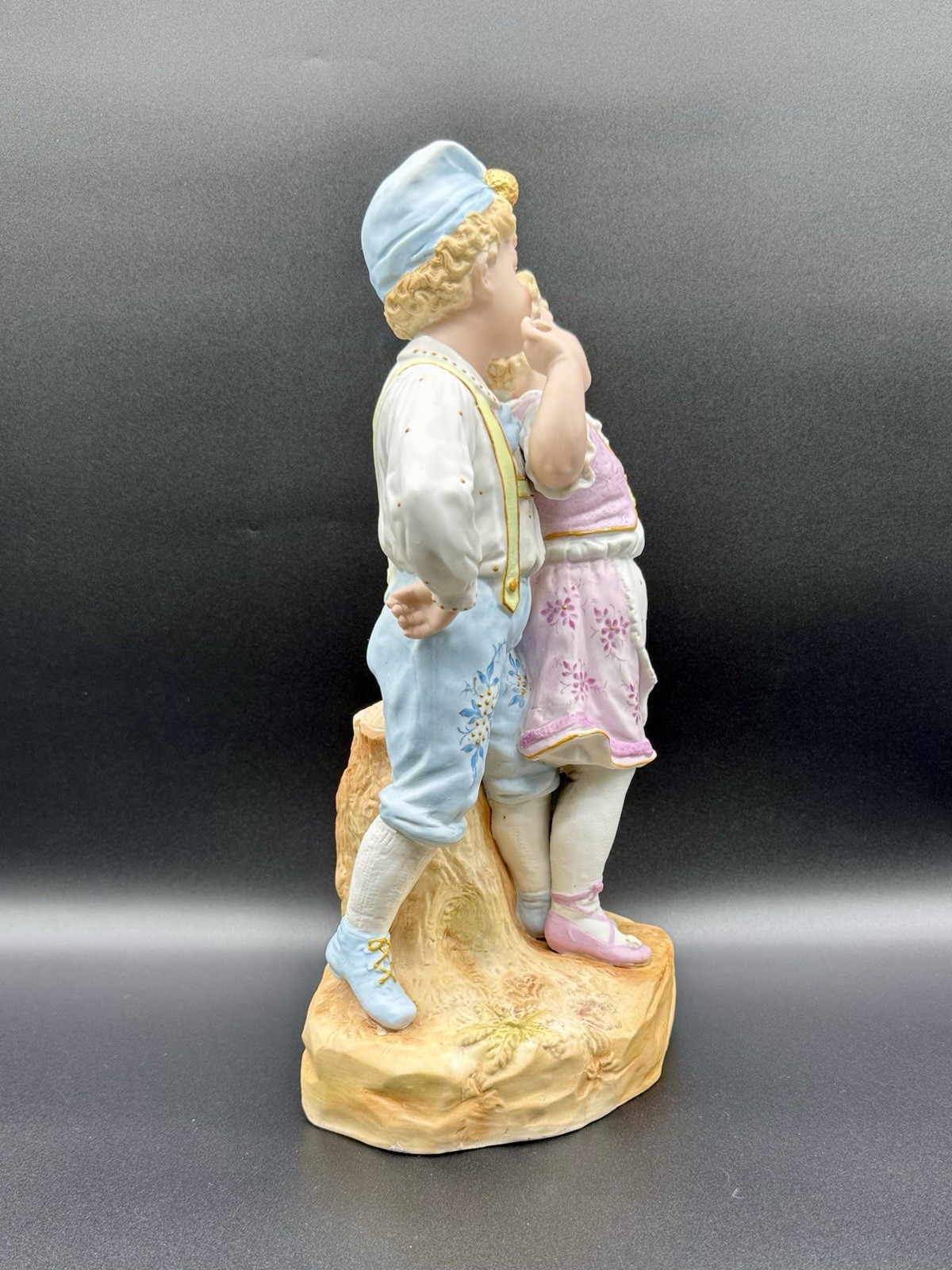 Rare Heubach Bisque Figure, Boy and Girl – Young Love, 14” H