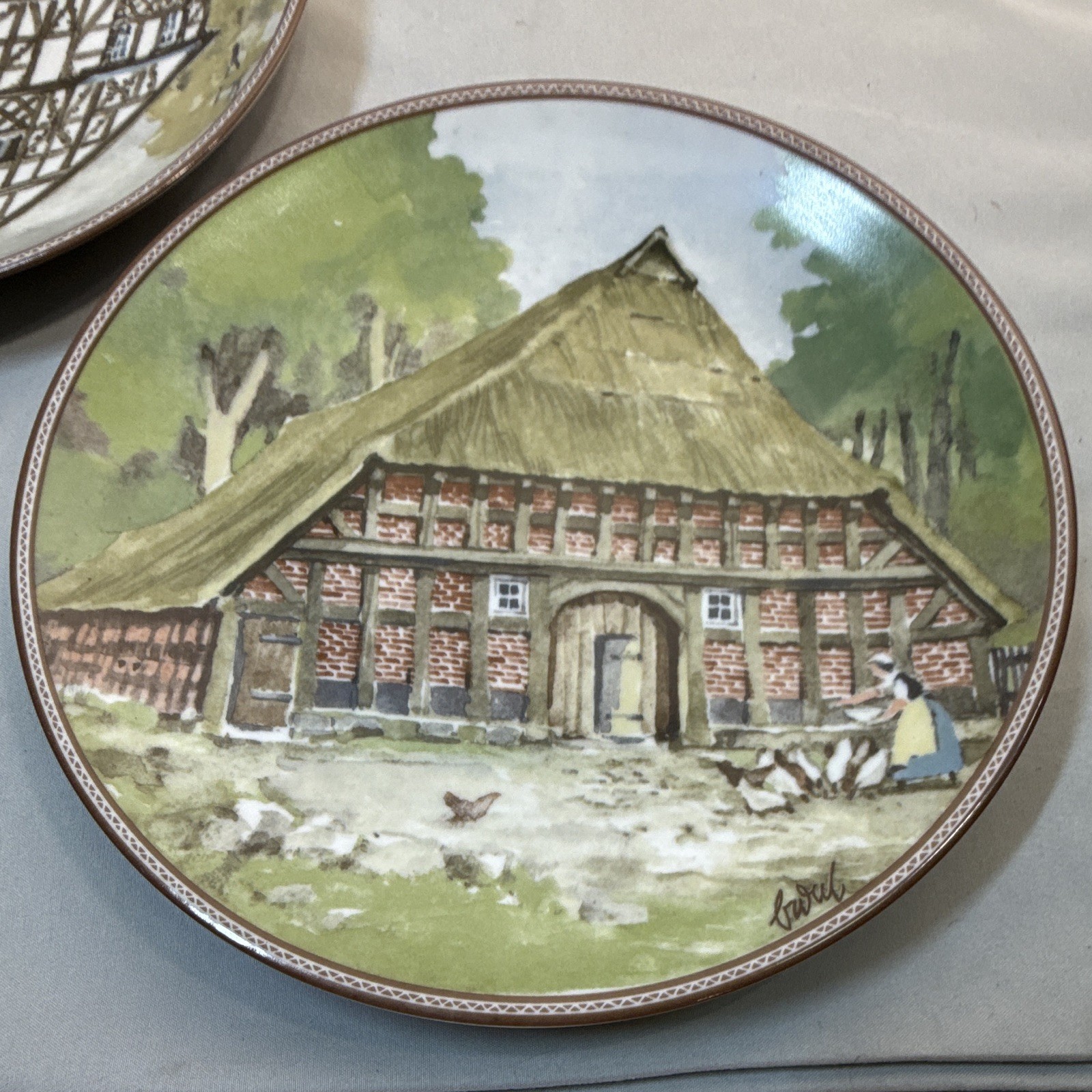 Vintage Set of 5 Konigszelt Bayern German House Plates Karl Bedal 1980s