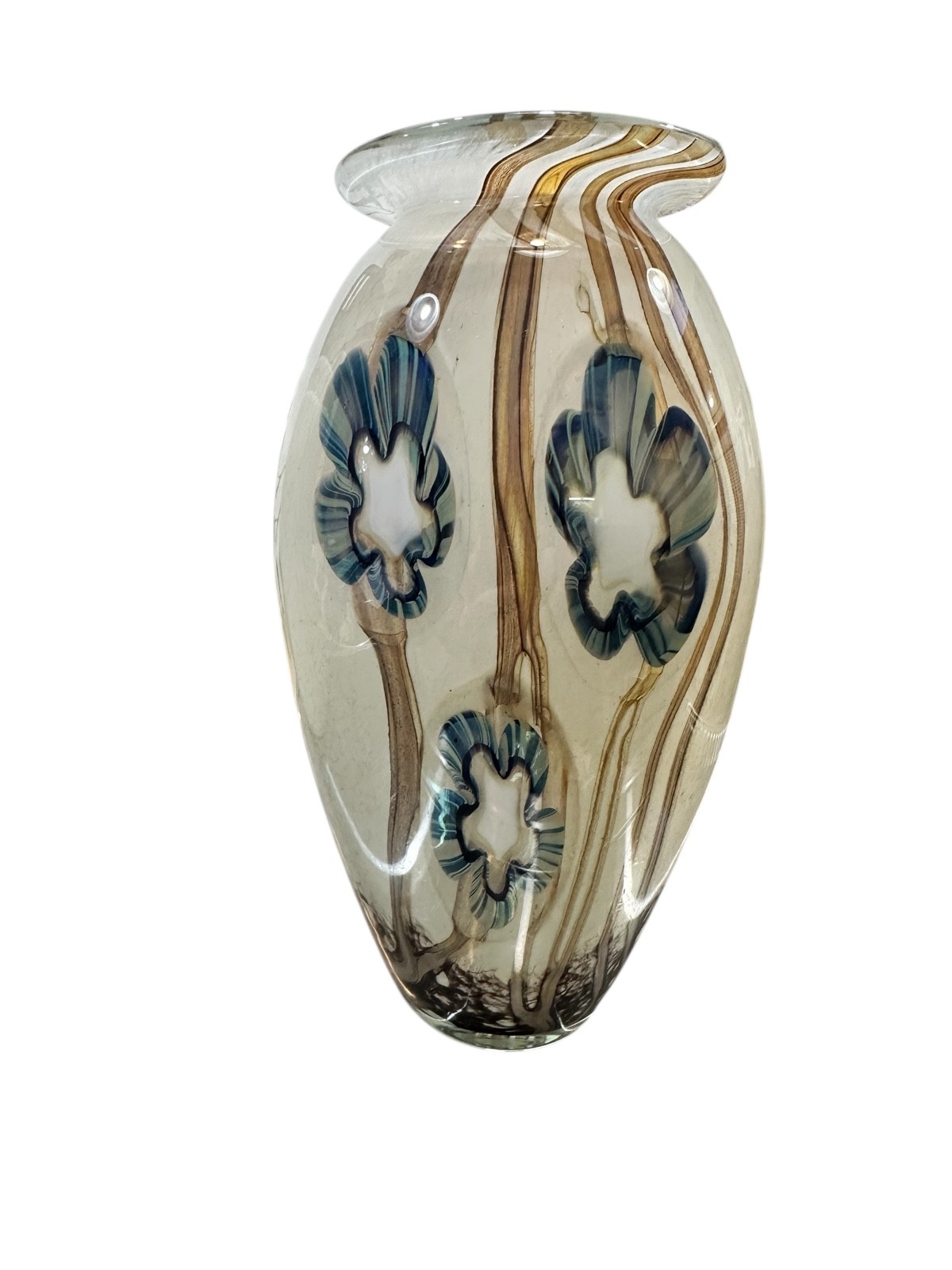 ROBERT EICKHOLT UNDER THE SEA UNDERWATER ANEMONE RARE ART GLASS VASE 2003