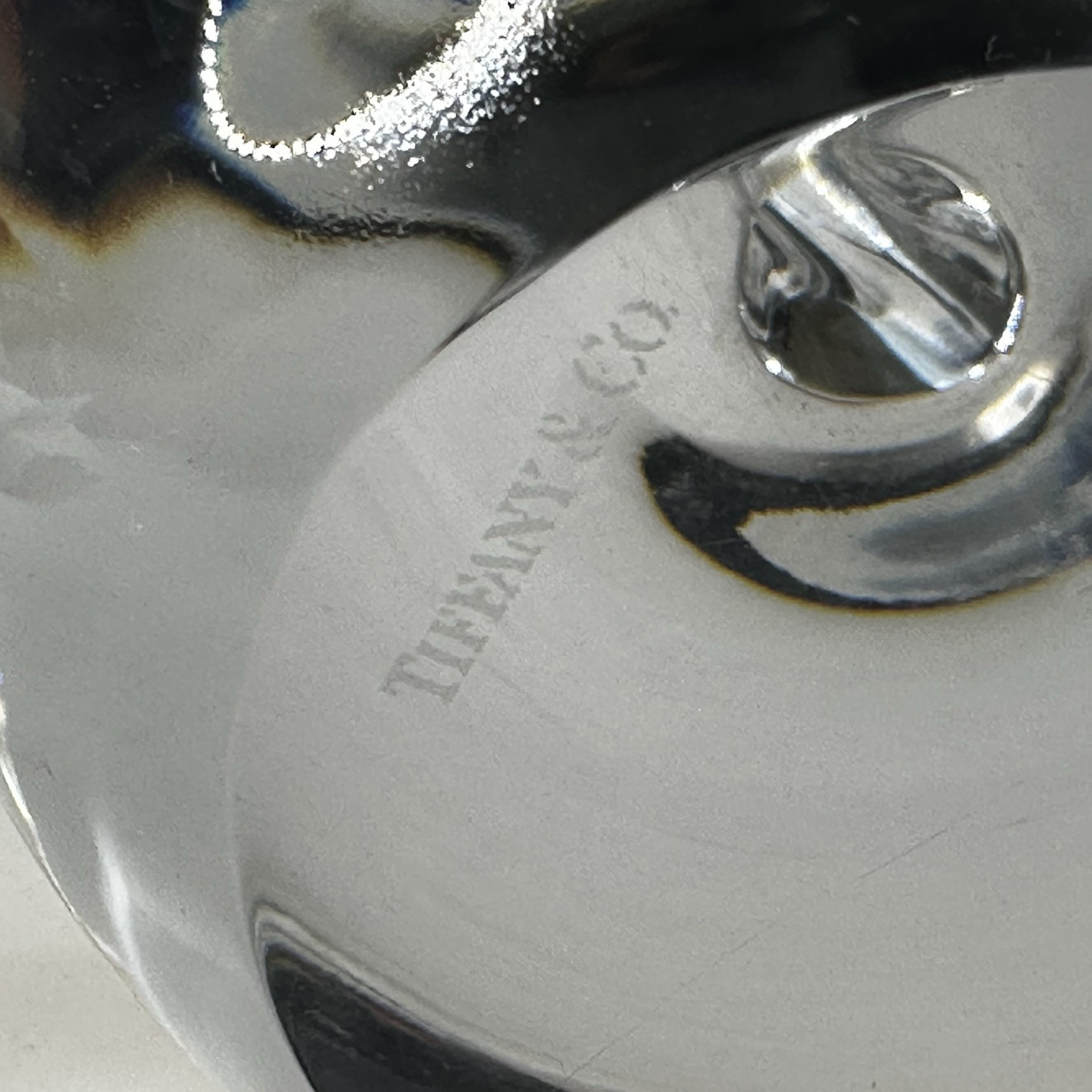 Tiffany and Co Glass Apple Paperweight Engraved ECOT Clear Glass Fruit Signed