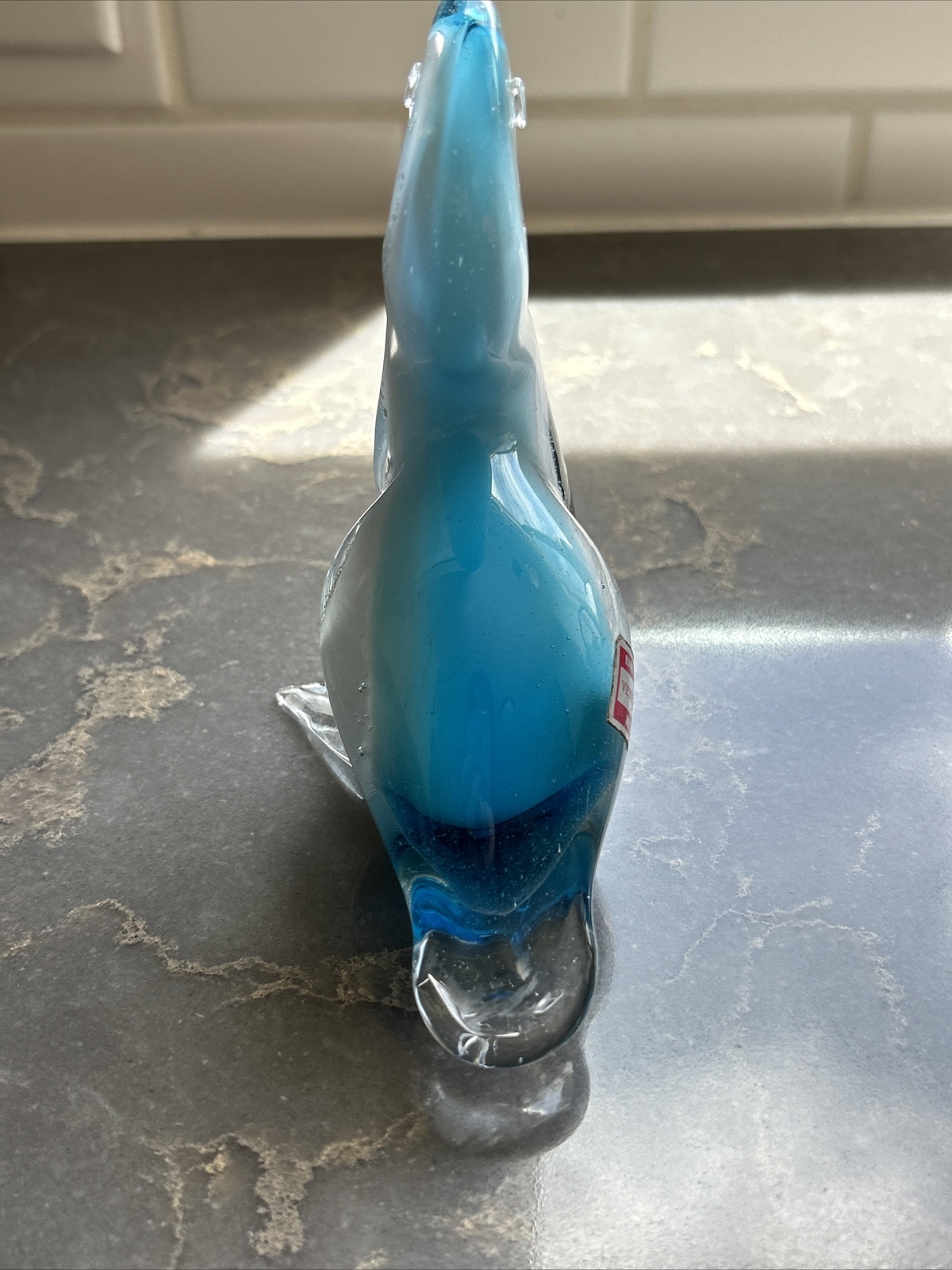 ALFREDO BARBINI Pelican Murano Art Glass with Venetian LABEL RARE Vtg