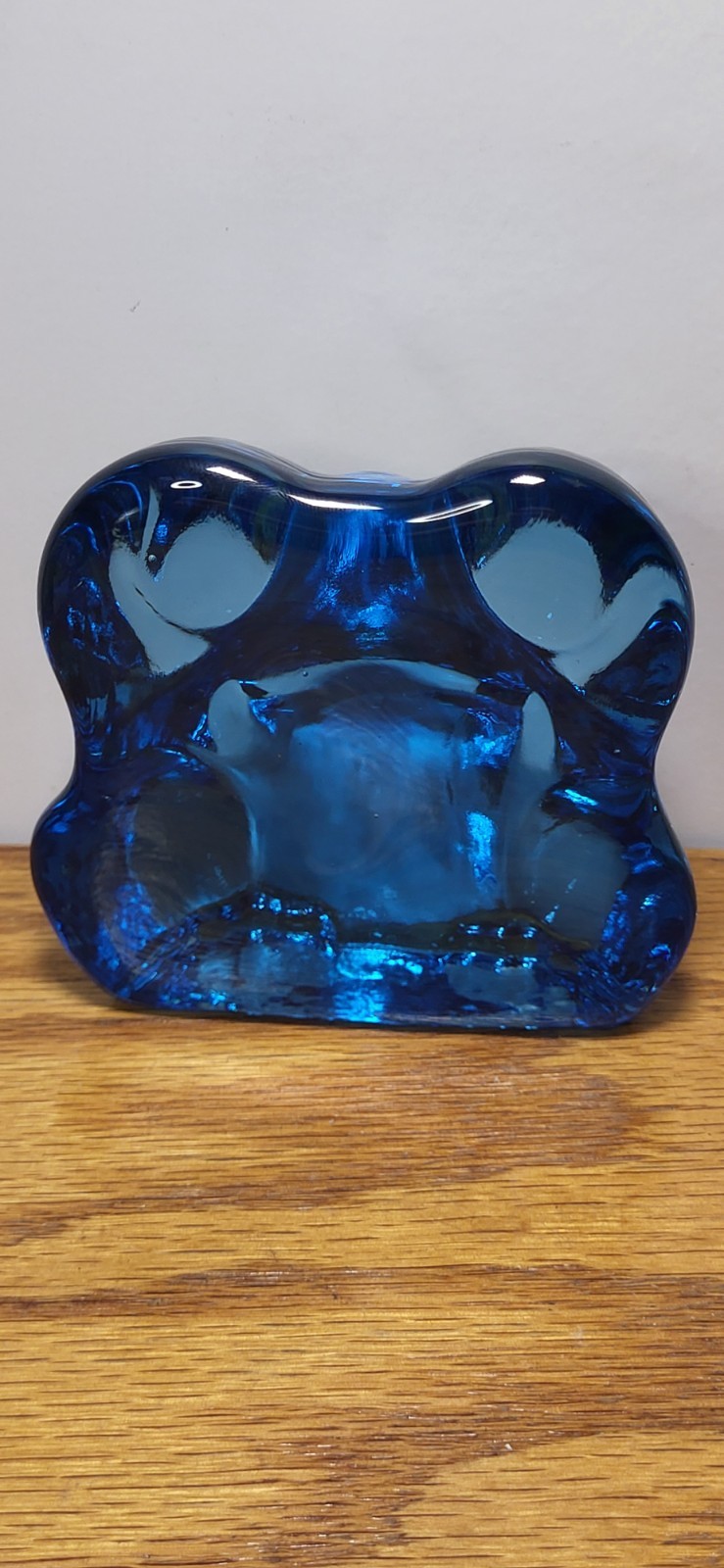 VINTAGE INDIANA/ SILVESTRI AQUA FROG GLASS PAPERWEIGHT.NO CHIPS