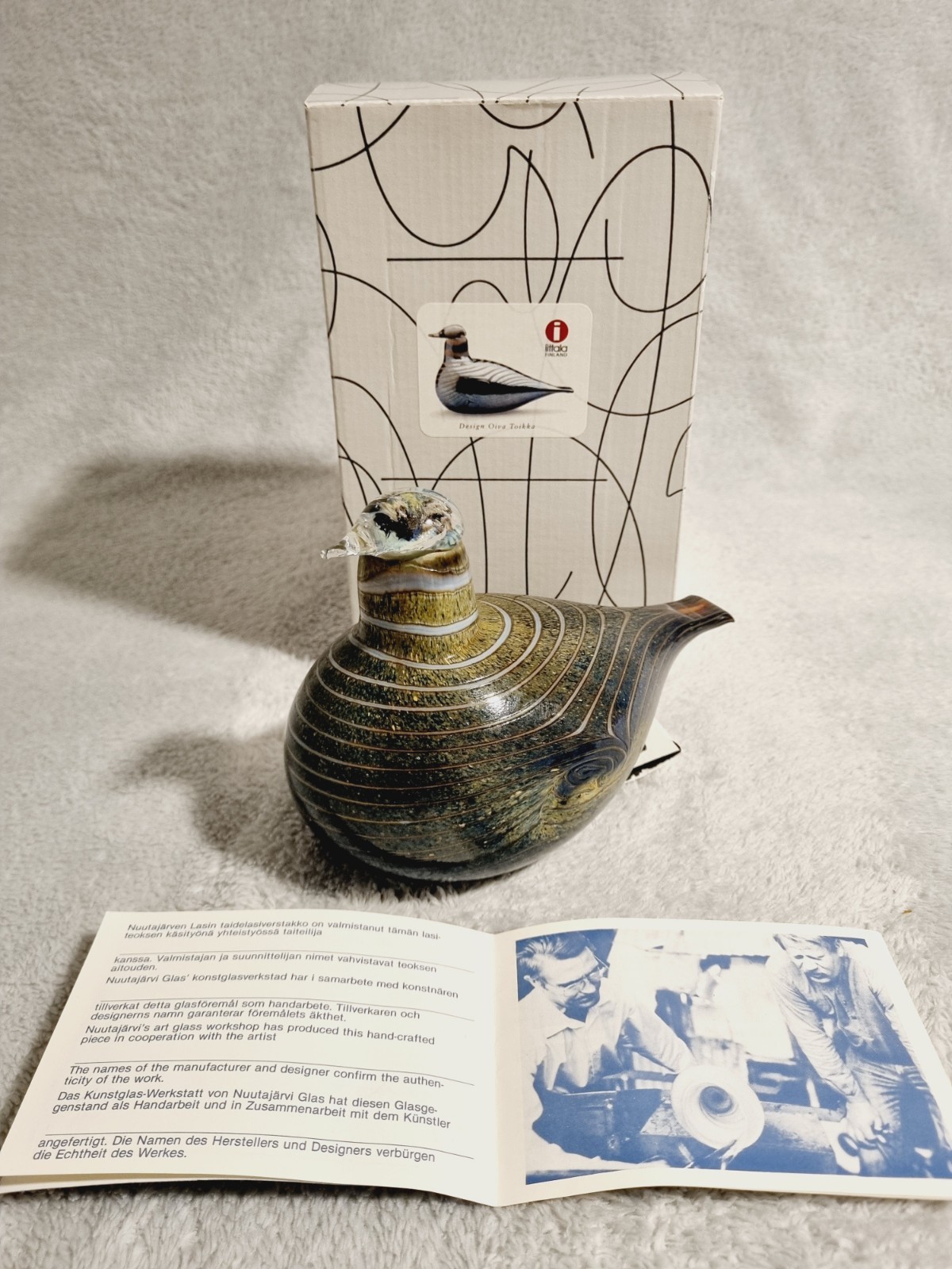 Oiva Toikka Long Tailed Duck. Hand Blown. Glass Bird From Finland.
