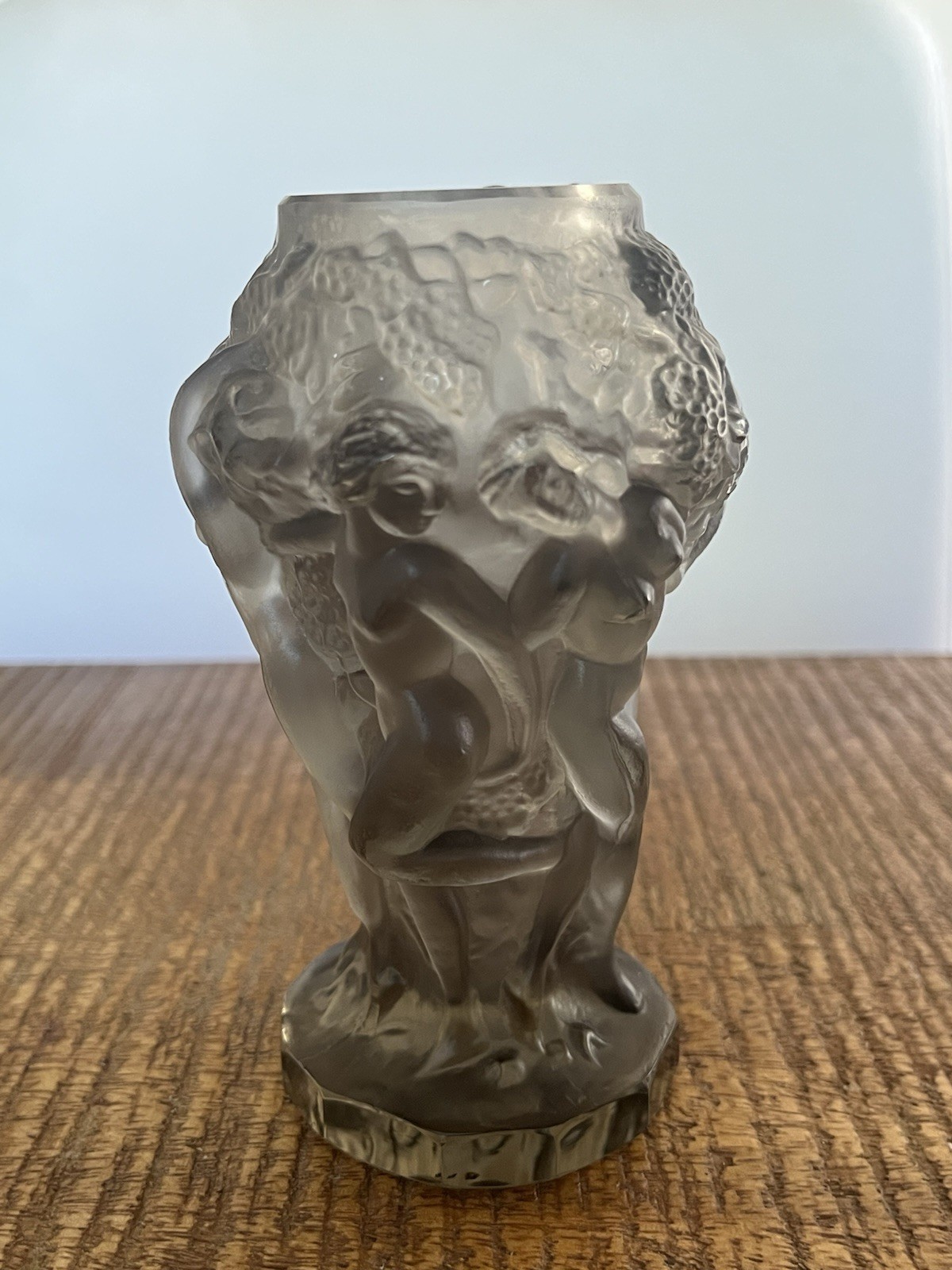 Vintage Rare Black Ash Color Version Desna Vintage Nude Nymphs Vase 5”