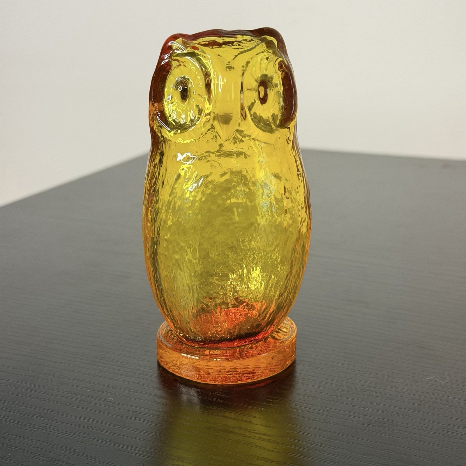 Vintage Pilgrim Glass Amberine Owl Figurine – 1970s – Glass Art – Mold Blown