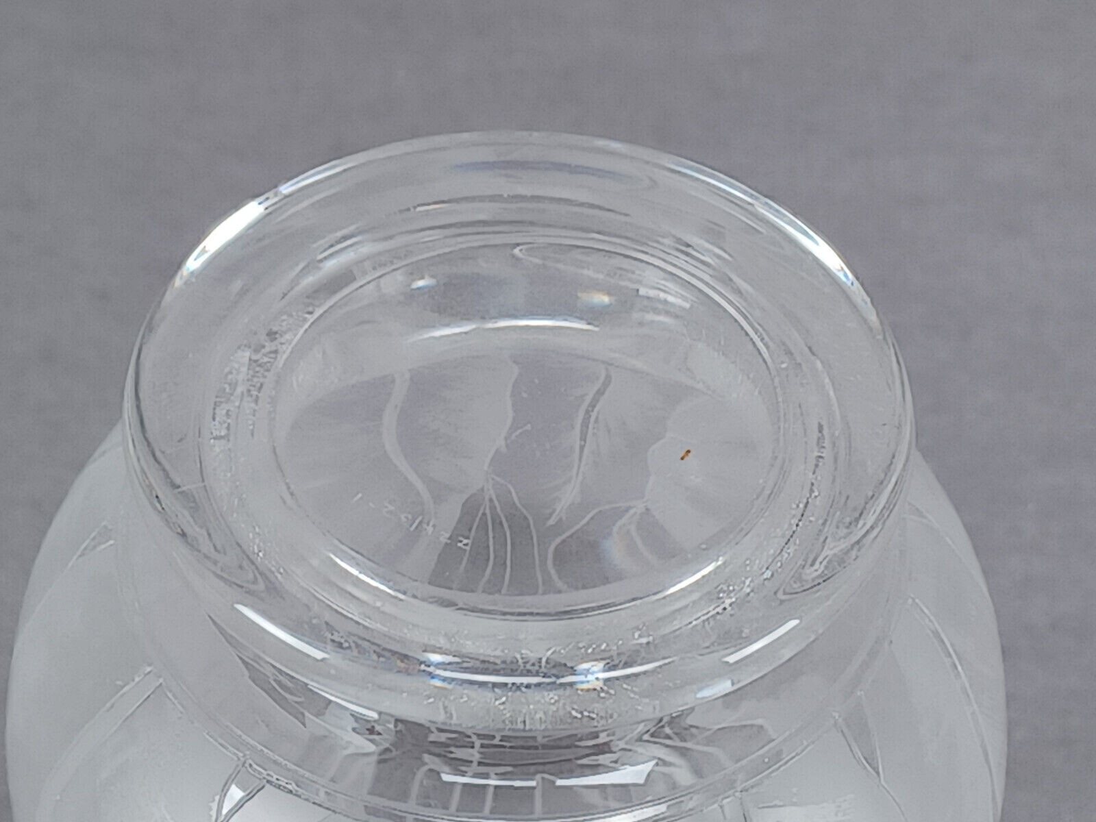 Dorflinger Kalana Lily Acid Etched 4 1/2 Inch Small Glass Vase Circa 1918-1919